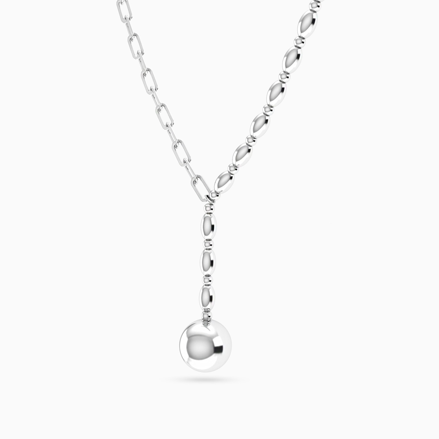 Y Shaped Necklace In Silver - 2 Y Shaped Necklace In Silver - 2