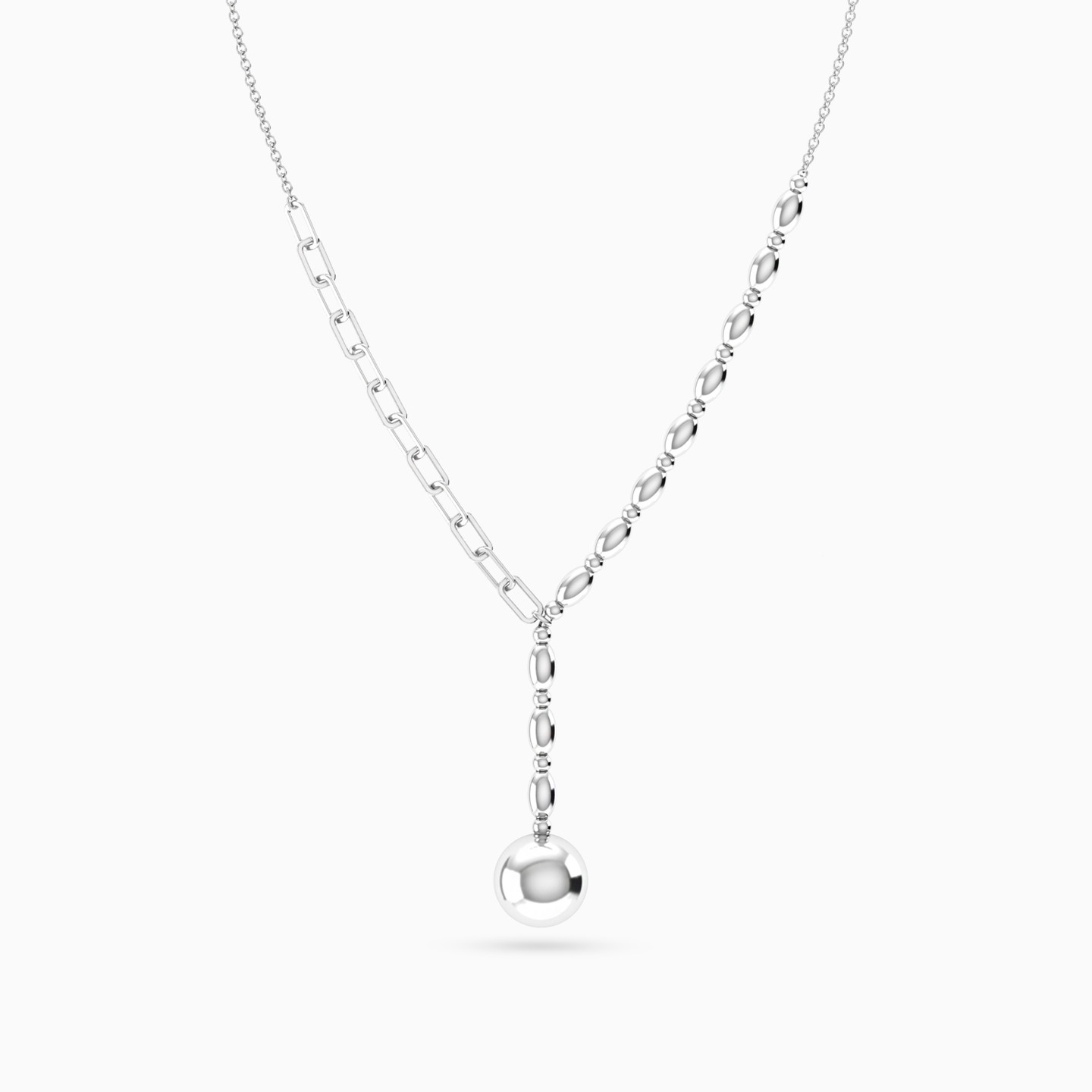 Y Shaped Necklace In Silver - 3 Y Shaped Necklace In Silver - 3