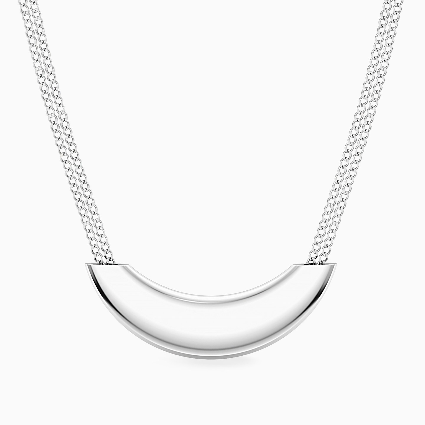 Curved Necklace In Silver Curved Necklace In Silver