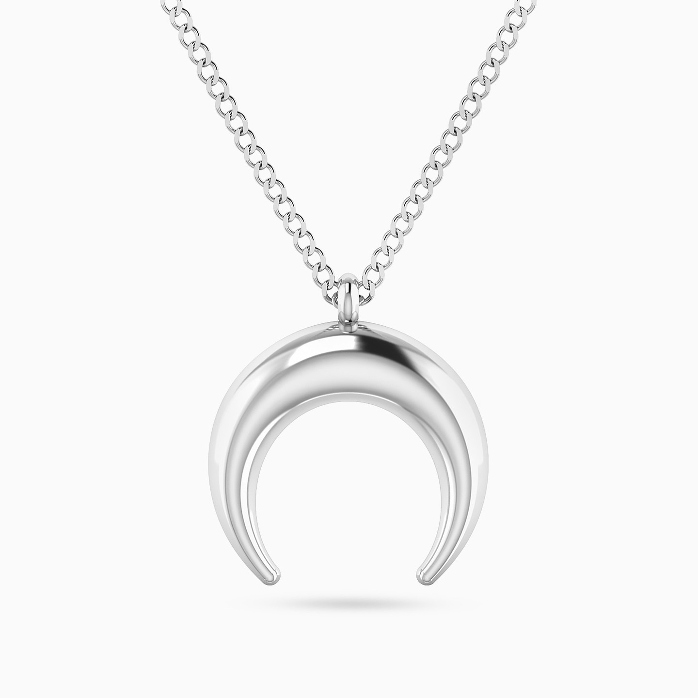Crescent Necklace In Silver Crescent Necklace In Silver