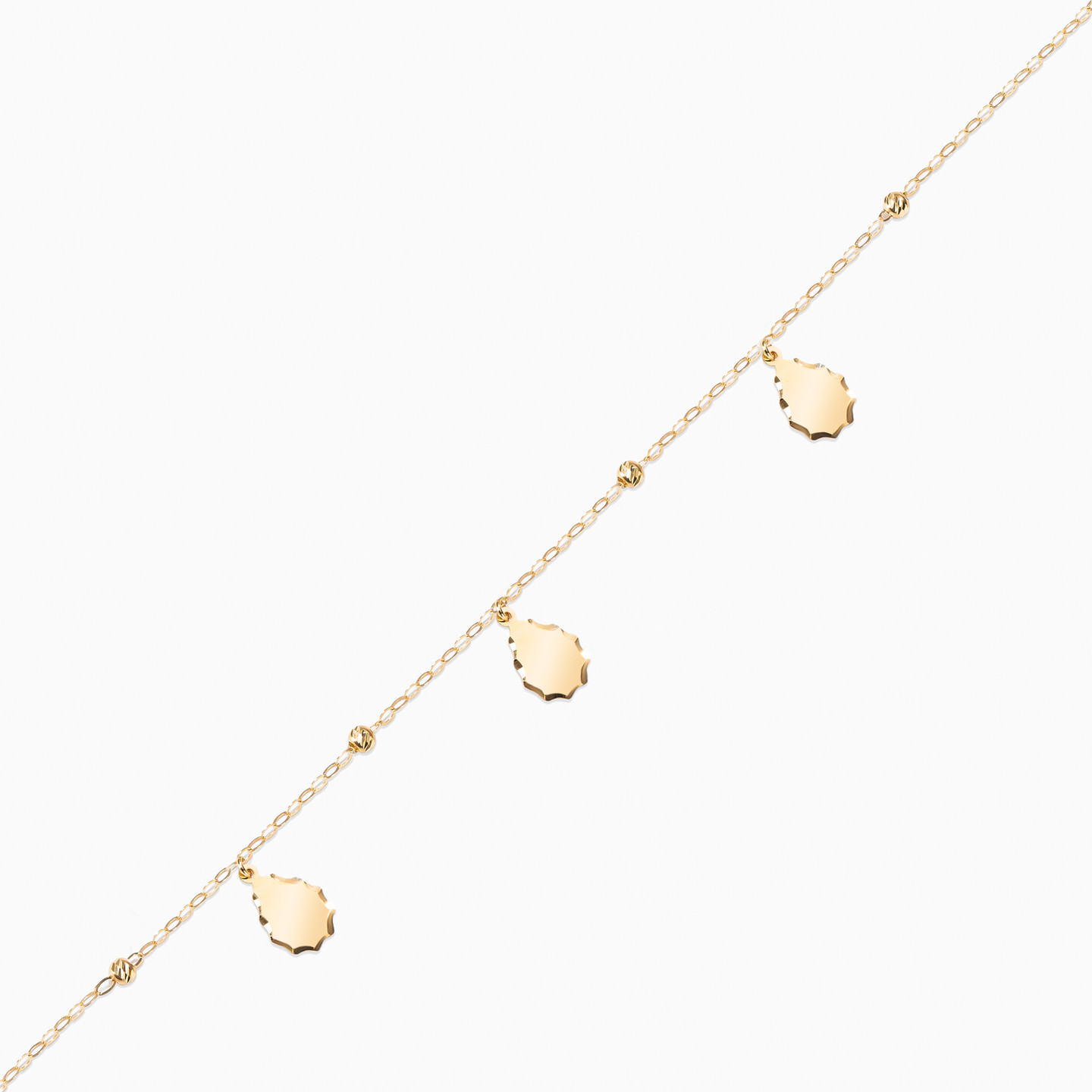 Teardrops Shaped Chain Bracelet in 18K Gold - 2 Teardrops Shaped Chain Bracelet in 18K Gold - 2