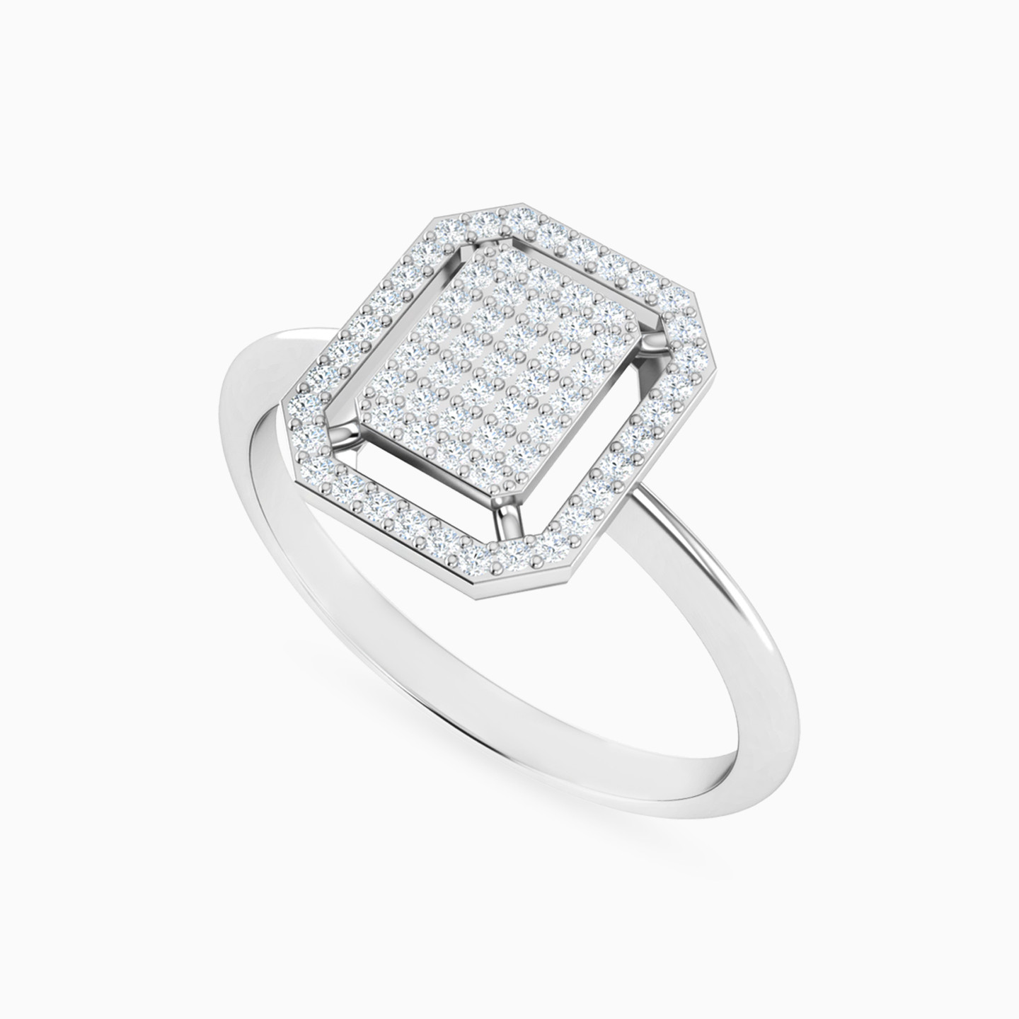 خاتم ذهب شكل مستطيل عيار 18 قيراط - 3 خاتم ذهب شكل مستطيل عيار 18 قيراط - 3