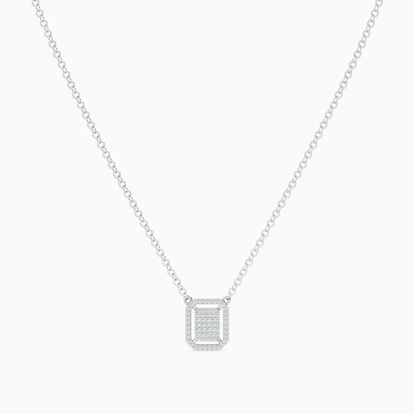 Rectangular Necklace in 18K Gold - 3 Rectangular Necklace in 18K Gold - 3