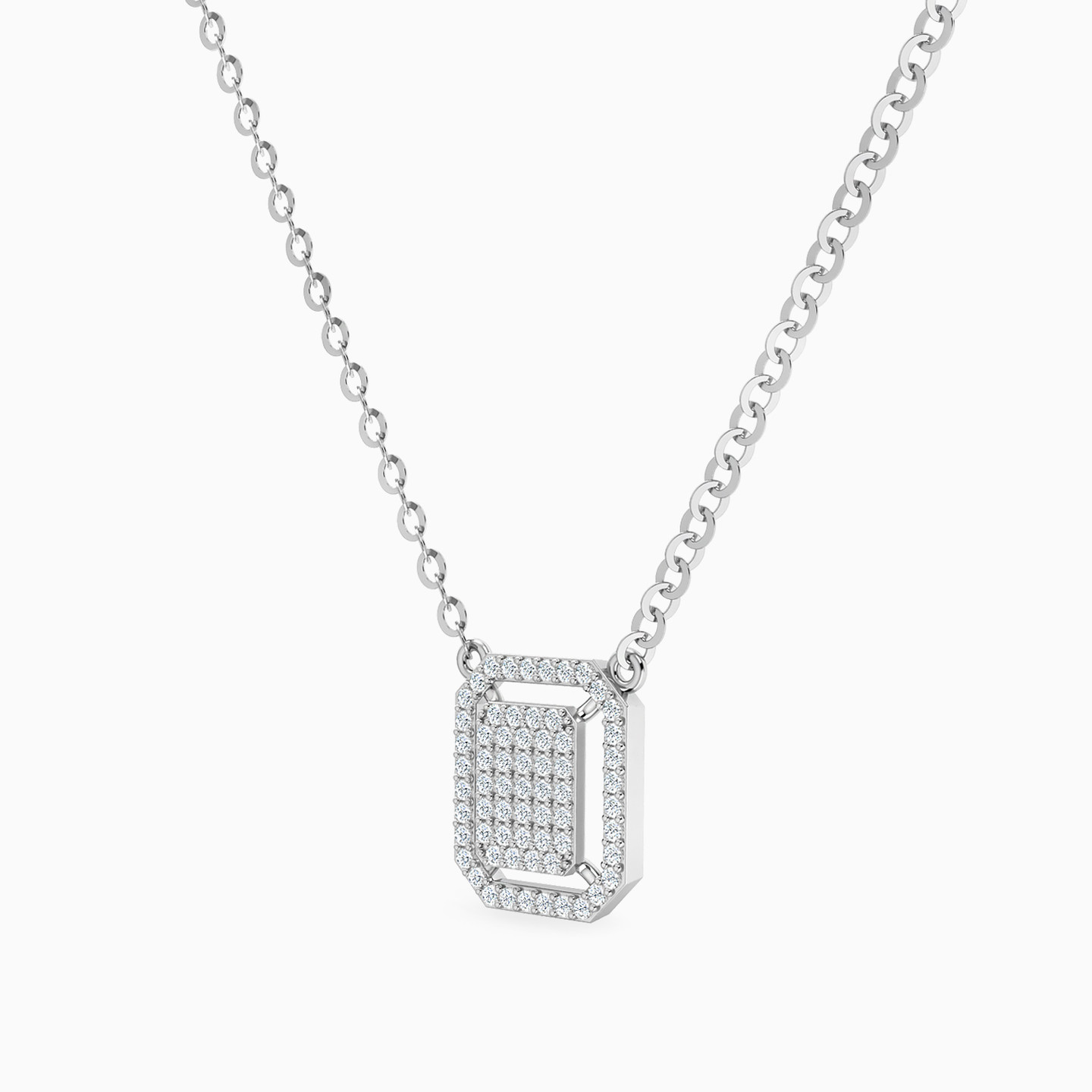 Rectangular Necklace in 18K Gold - 2 Rectangular Necklace in 18K Gold - 2