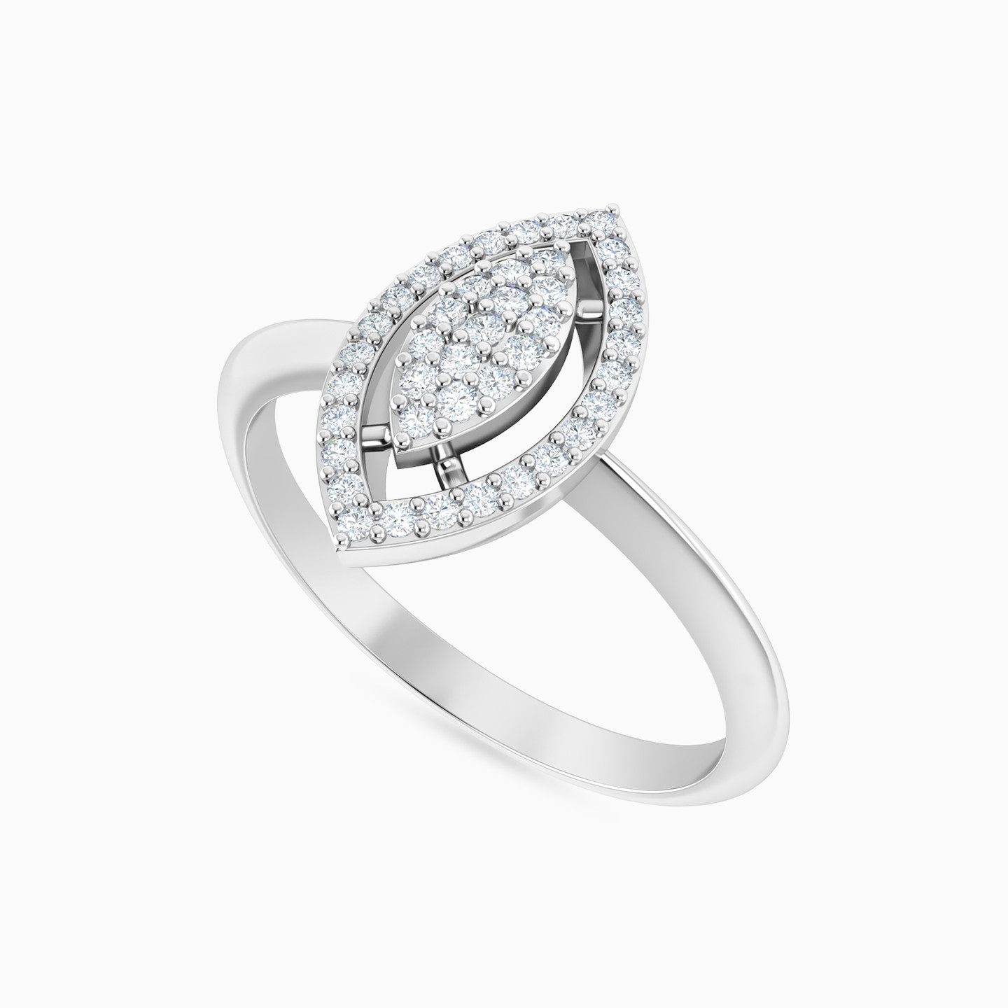 خاتم ذهب شكل ماركيز عيار 18 قيراط - 3 خاتم ذهب شكل ماركيز عيار 18 قيراط - 3