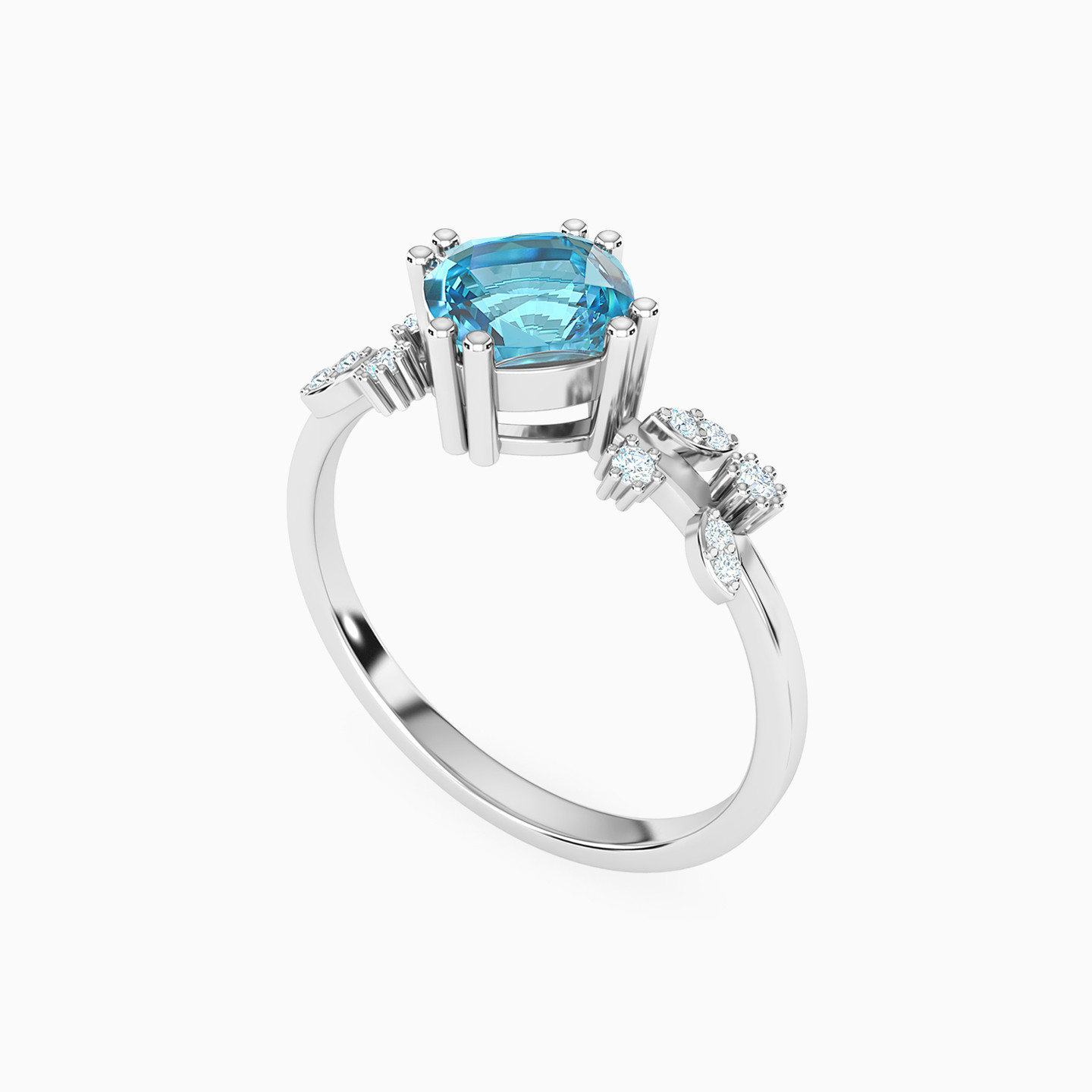 Circle Diamond & Colored Stones Ring in 18K Gold - 4