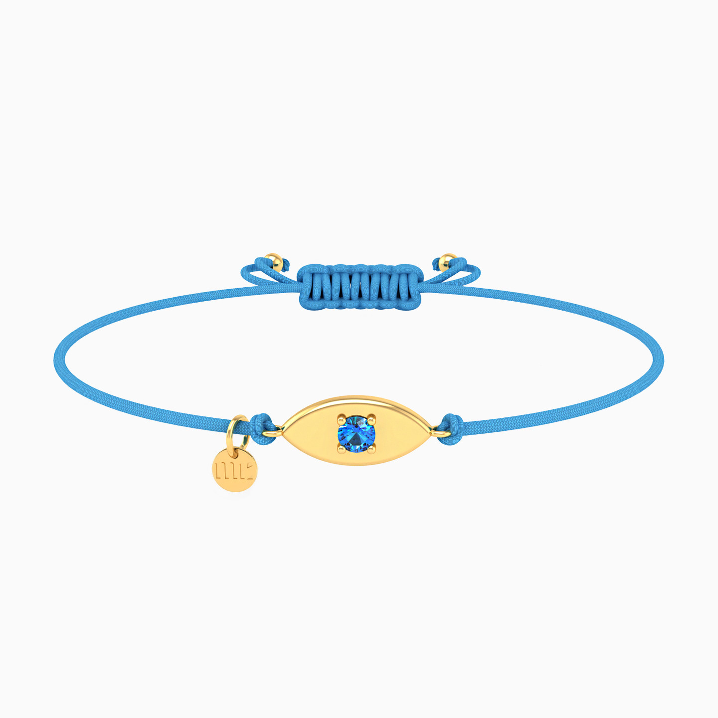 Eye Blue Stone Cord Bracelet in 14K Gold Eye Blue Stone Cord Bracelet in 14K Gold