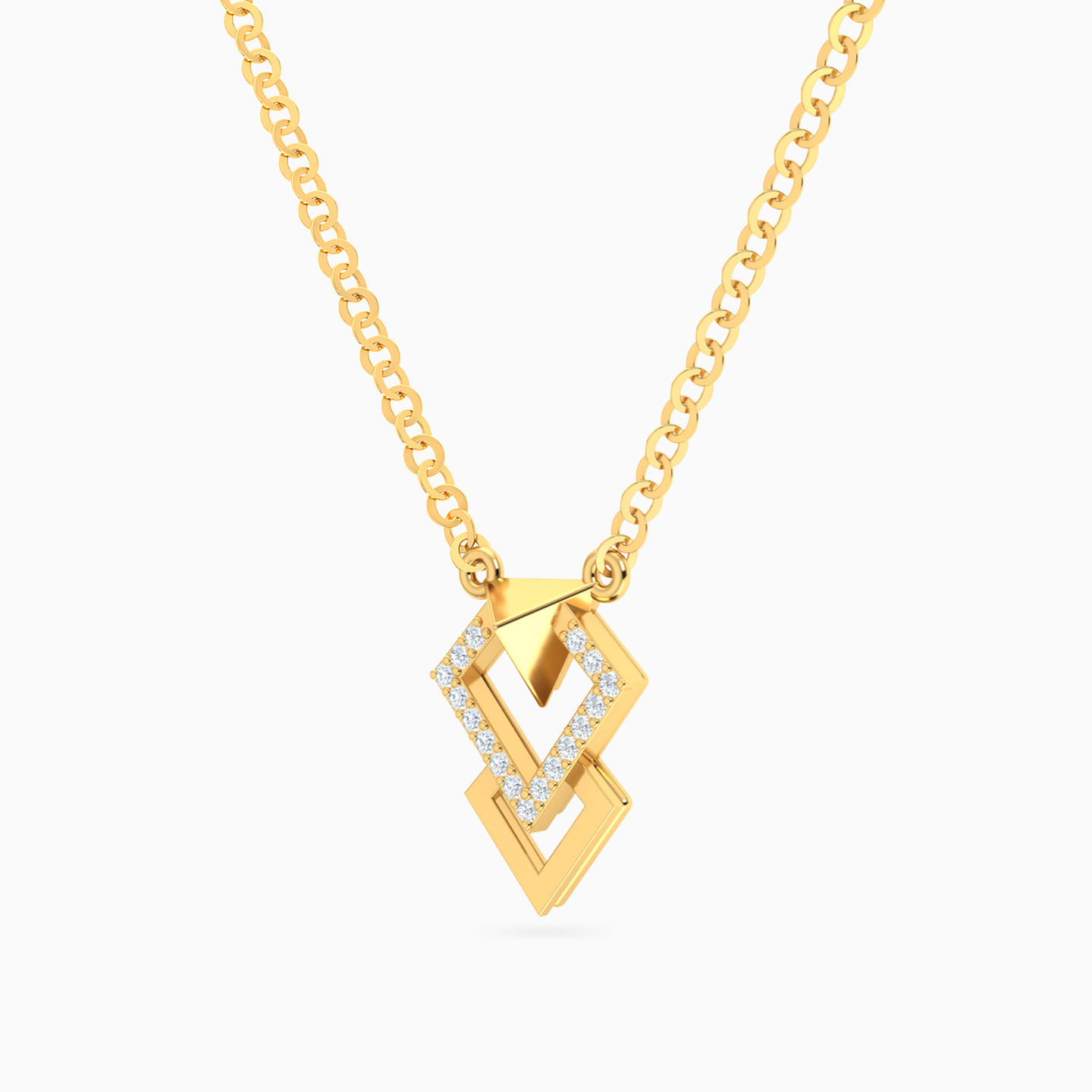 Double Jewels Diamond Necklace In 18K Gold - 2