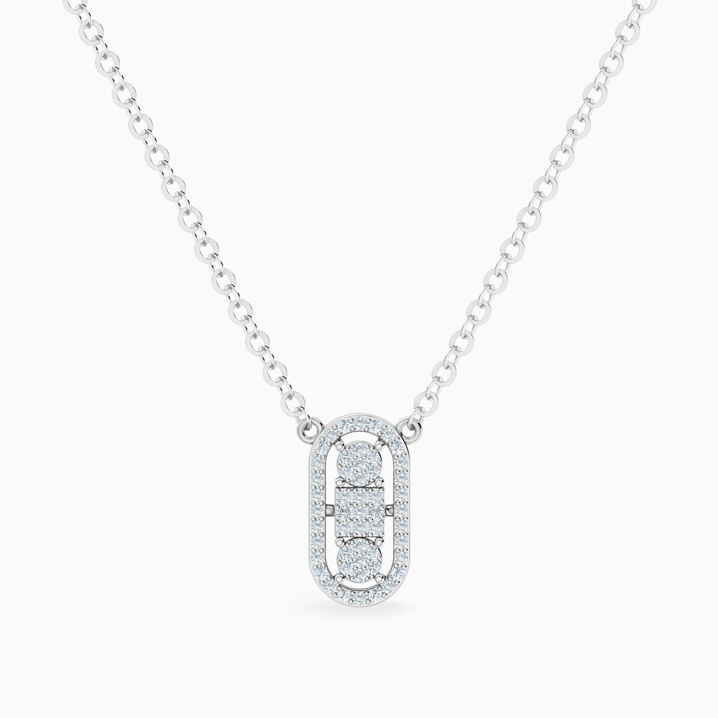 Pill Diamond Necklace In 14K Gold Pill Diamond Necklace In 14K Gold