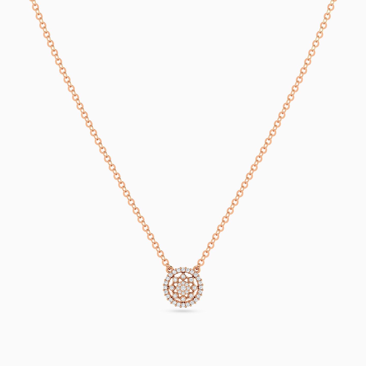 سلسلة شكل دائرة ذهب عيار 14 قيراط مزينة بالألماس - 3 سلسلة شكل دائرة ذهب عيار 14 قيراط مزينة بالألماس - 3