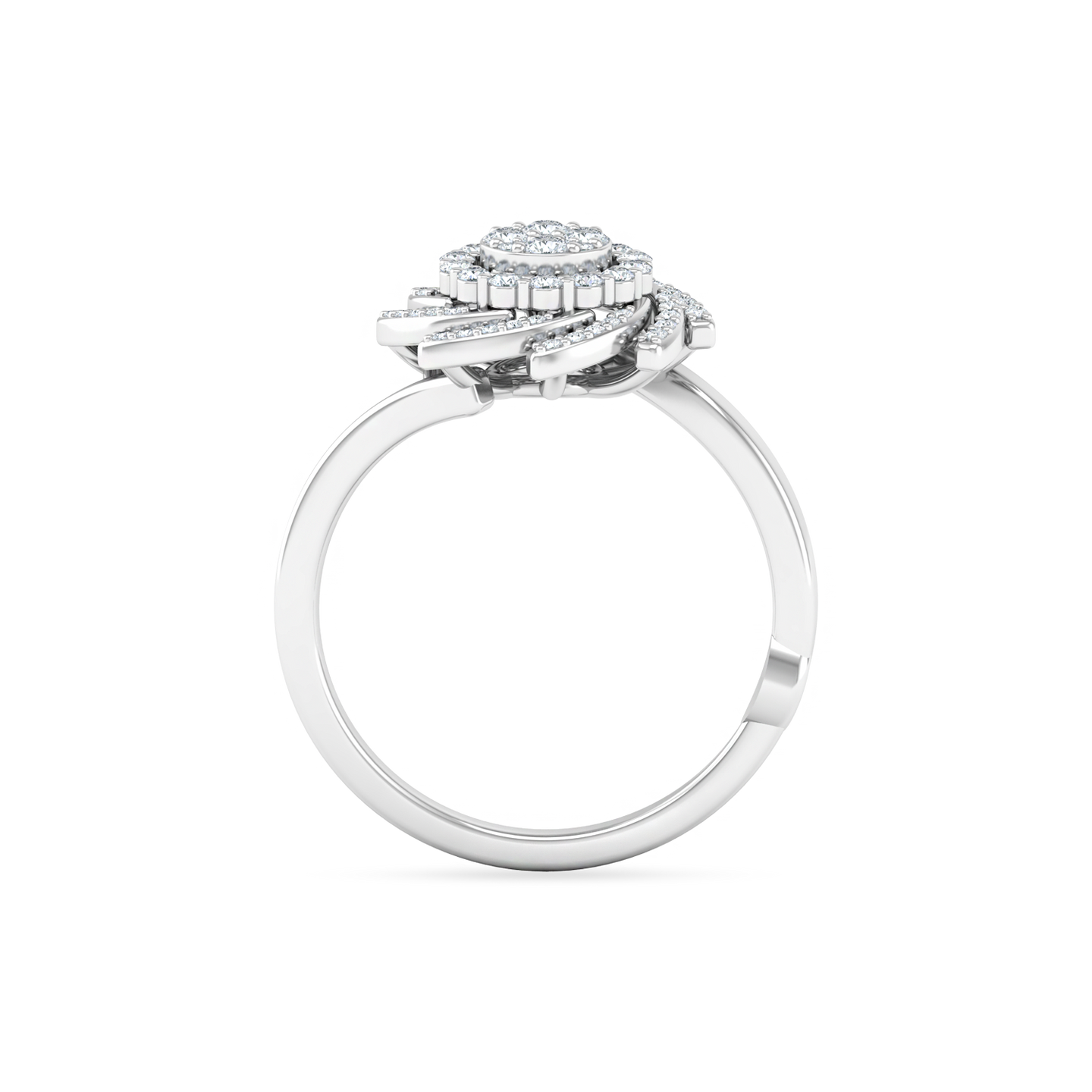 Flowering Quince Diamond Ring In 18K Gold - 4 Flowering Quince Diamond Ring In 18K Gold - 4