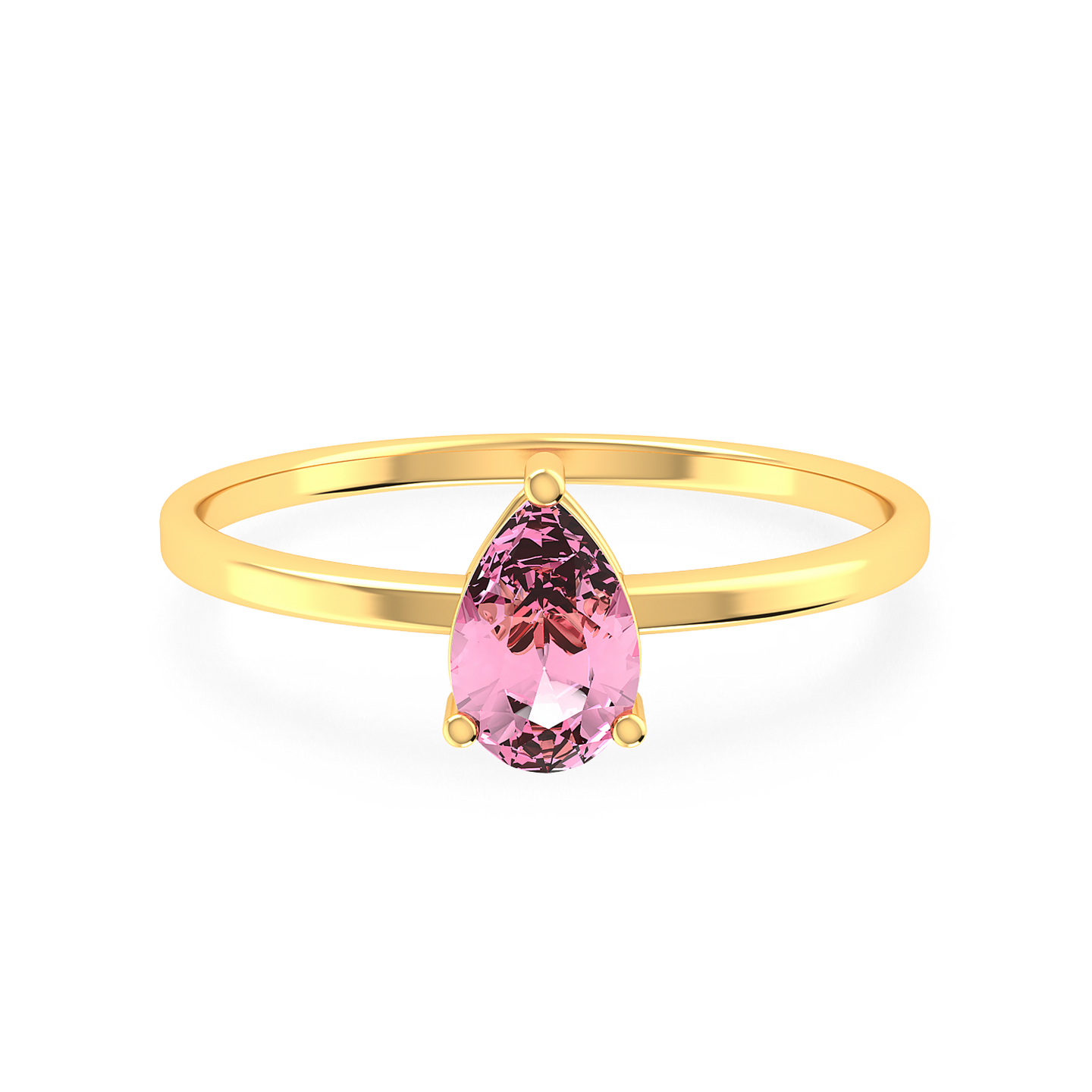 Pink Stone Ring In 14K Gold Pink Stone Ring In 14K Gold