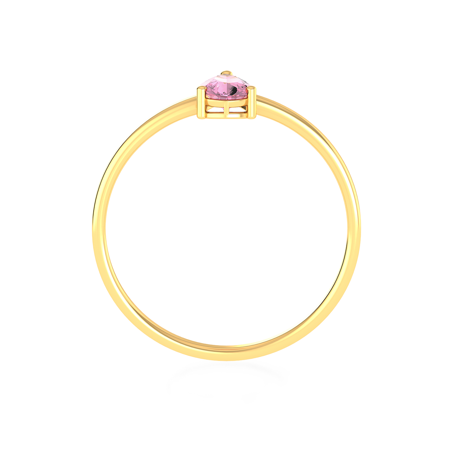 Pink Stone Ring In 14K Gold - 4 Pink Stone Ring In 14K Gold - 4