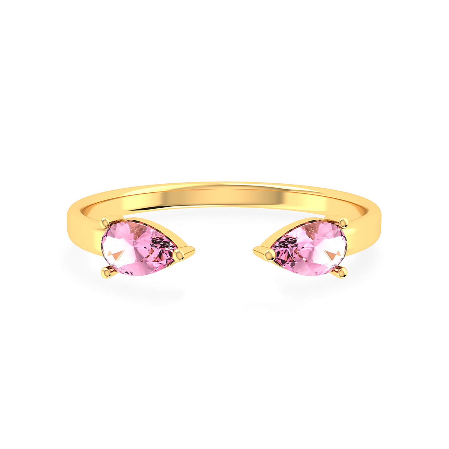 Colored Stones Two Headed Ring In 14K Gold Colored Stones Two Headed Ring In 14K Gold