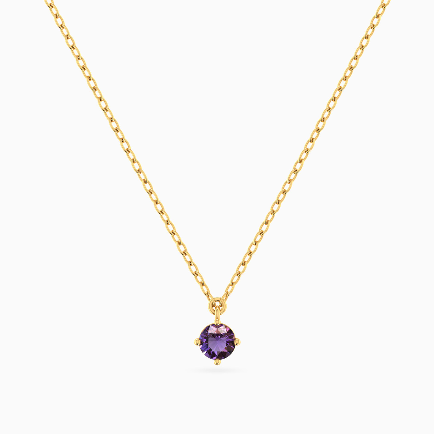 Purple Stone Necklace In 14K Gold Purple Stone Necklace In 14K Gold