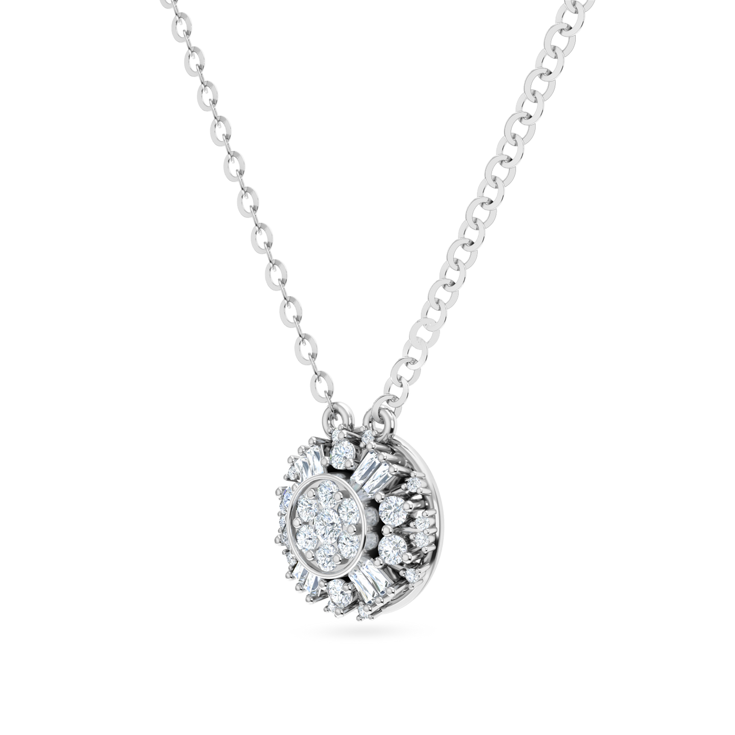 Circle Diamond Necklace In 18K Gold - 2 Circle Diamond Necklace In 18K Gold - 2