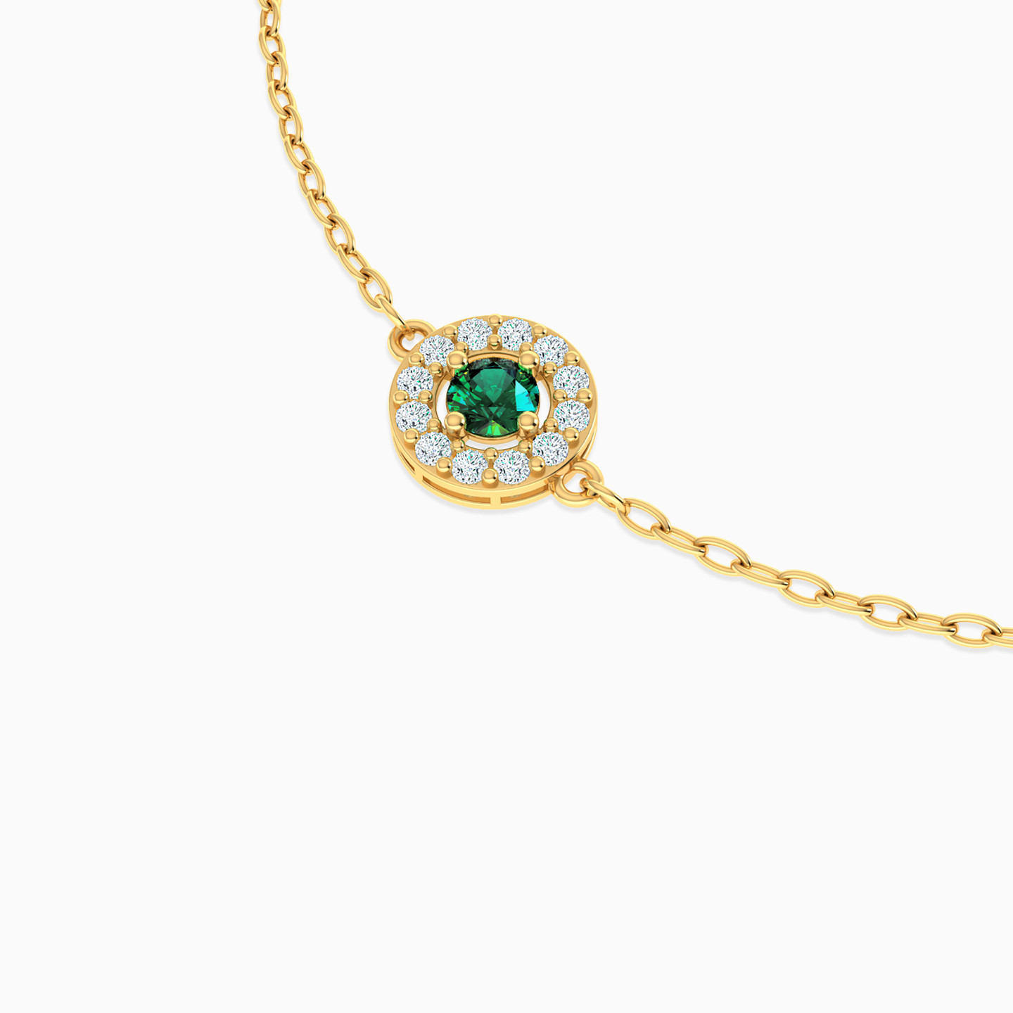 أسورة بسلسلة ذهب شكل دائري عيار 14 قيراط مزينة بأحجار ملونة - 4 أسورة بسلسلة ذهب شكل دائري عيار 14 قيراط مزينة بأحجار ملونة - 4