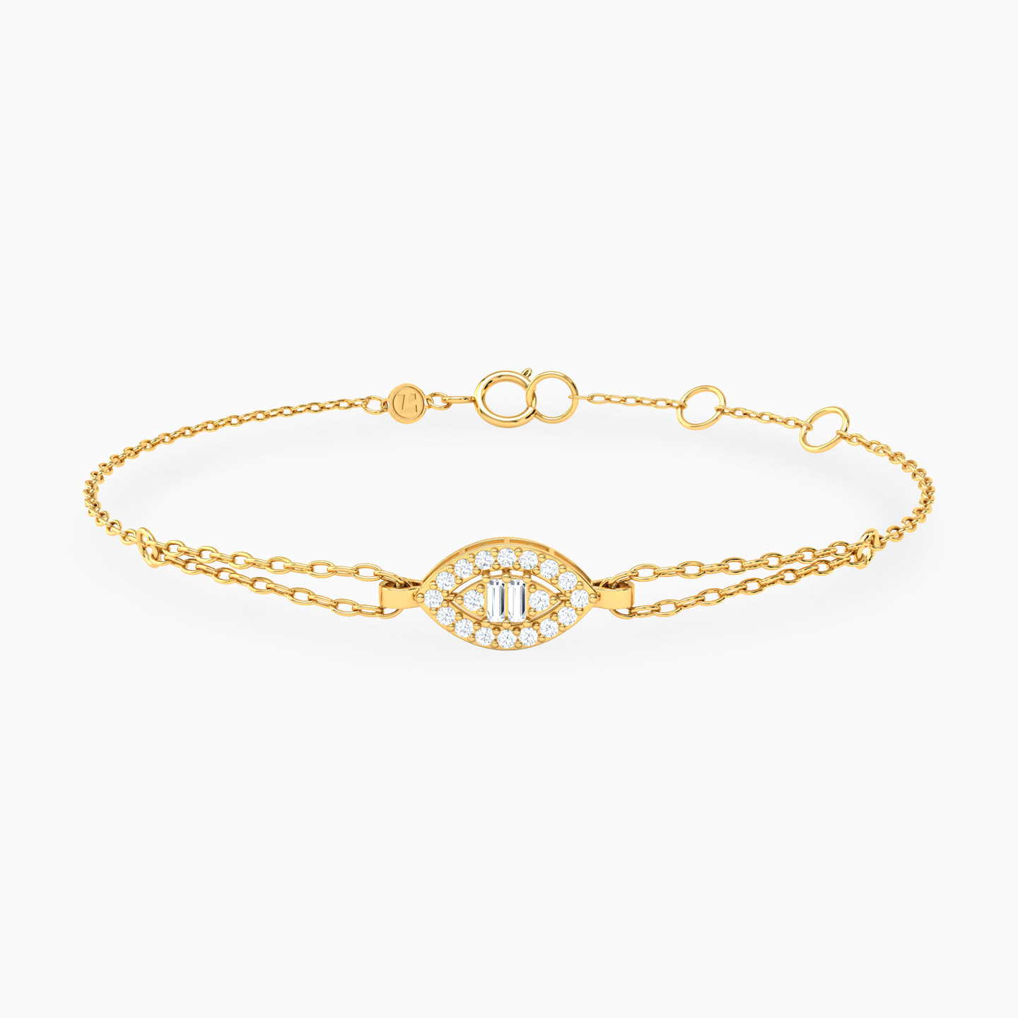 Marquise Cubic Zirconia Chain Bracelet In 14K Gold Marquise Cubic Zirconia Chain Bracelet In 14K Gold