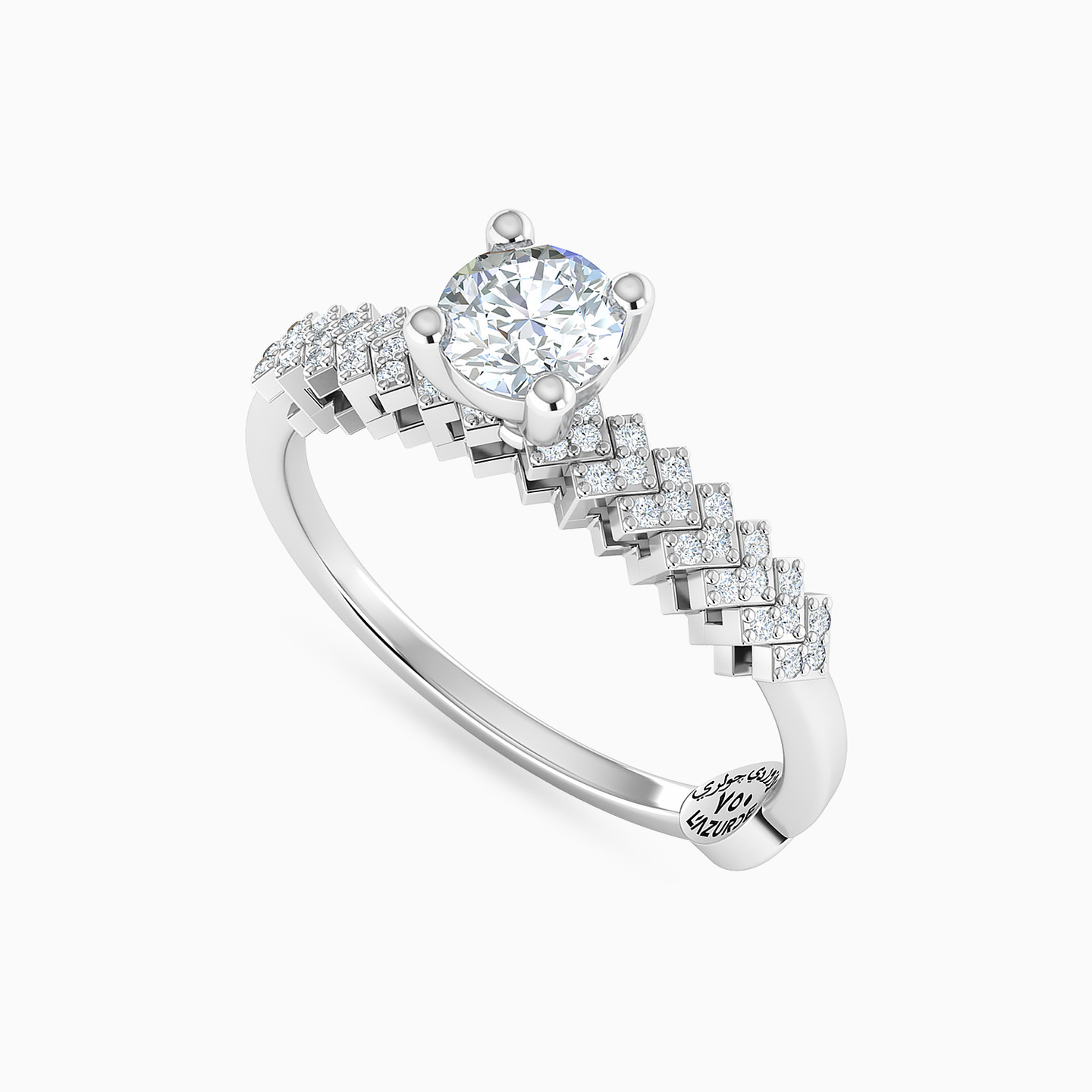 Diamond Traffic Arrows Ring In 18K Gold - 3 Diamond Traffic Arrows Ring In 18K Gold - 3