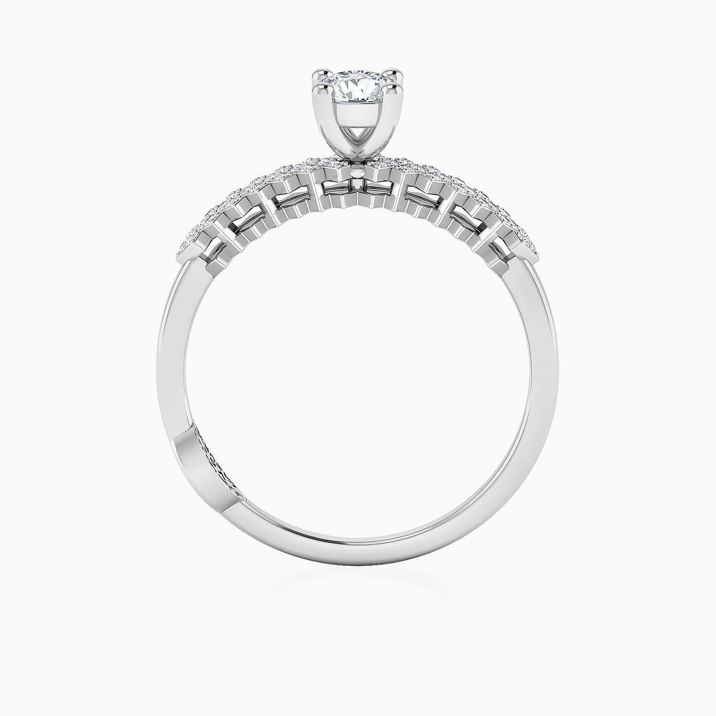 Diamond Traffic Arrows Ring In 18K Gold - 4 Diamond Traffic Arrows Ring In 18K Gold - 4