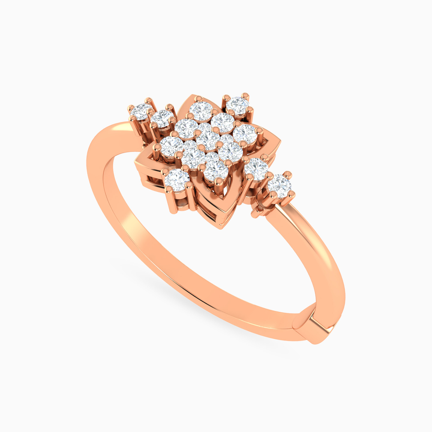 Square Diamond Ring In 18K Gold - 3 Square Diamond Ring In 18K Gold - 3