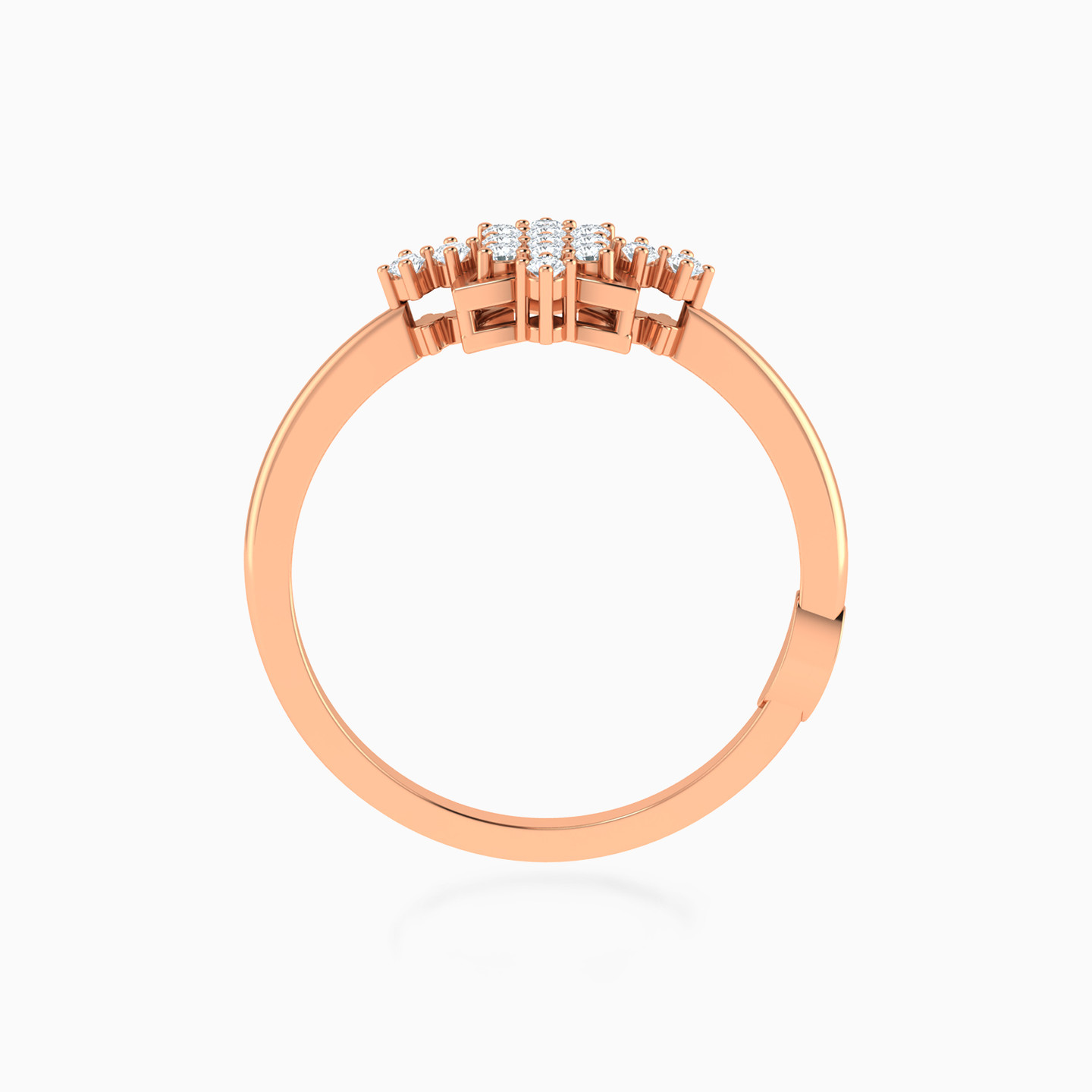 Square Diamond Ring In 18K Gold - 4 Square Diamond Ring In 18K Gold - 4