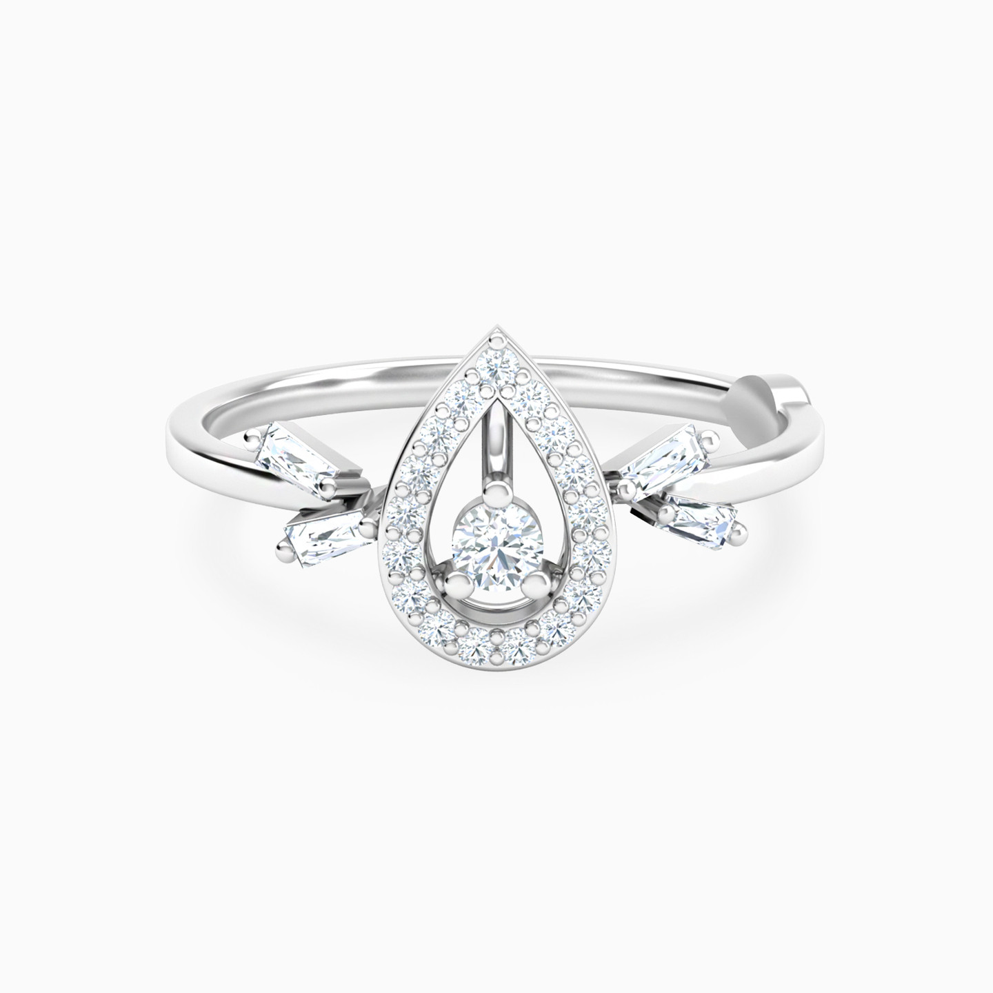 Drop & Halo Diamond Ring in 18K Gold Drop & Halo Diamond Ring in 18K Gold