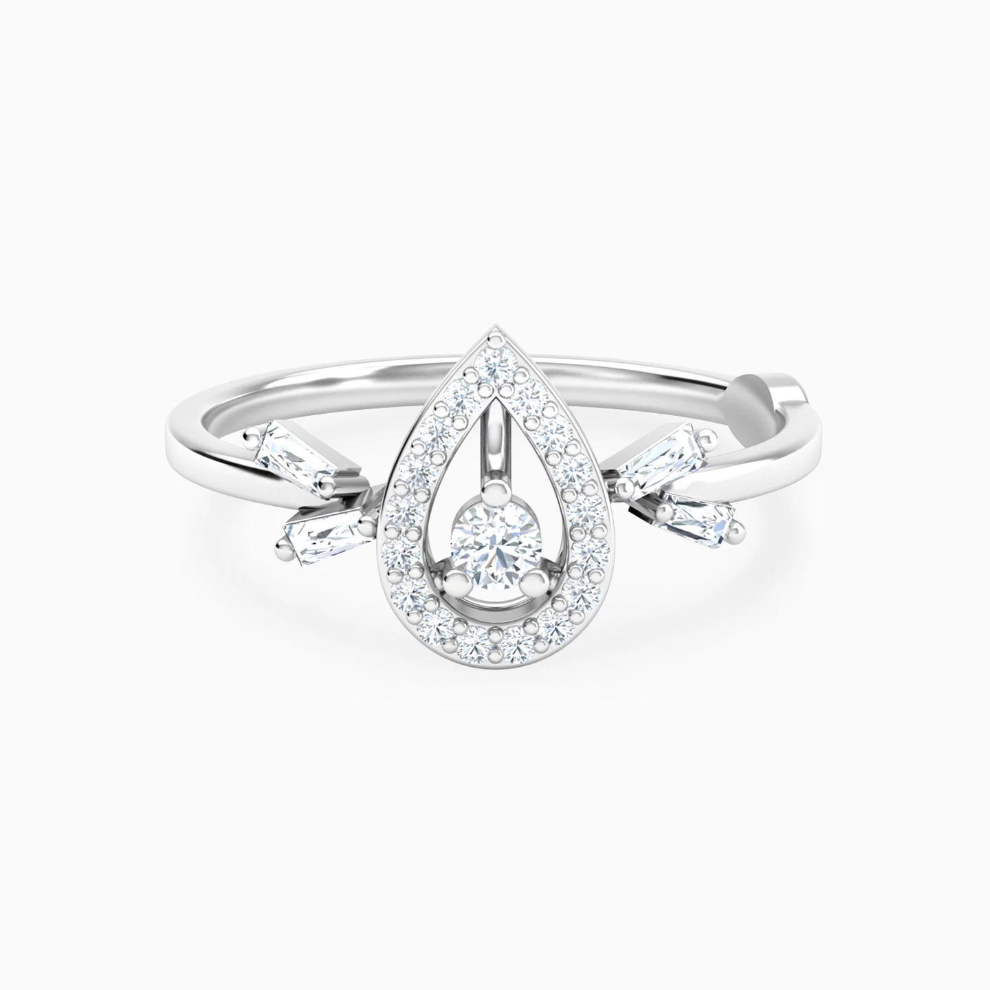 Pear Shaped Diamond Ring In 18K Gold Pear Shaped Diamond Ring In 18K Gold