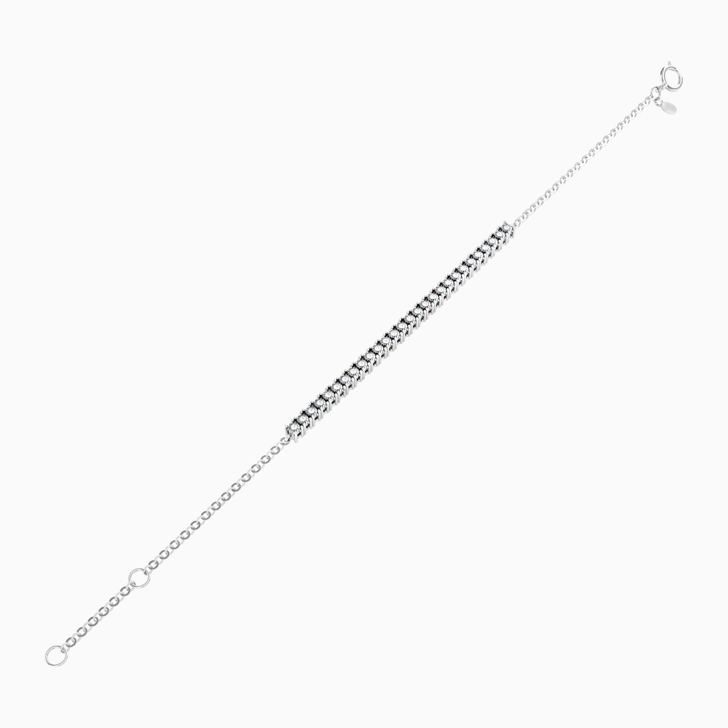 Prong Settings Diamond Chain Bracelet In 18K Gold - 3 Prong Settings Diamond Chain Bracelet In 18K Gold - 3