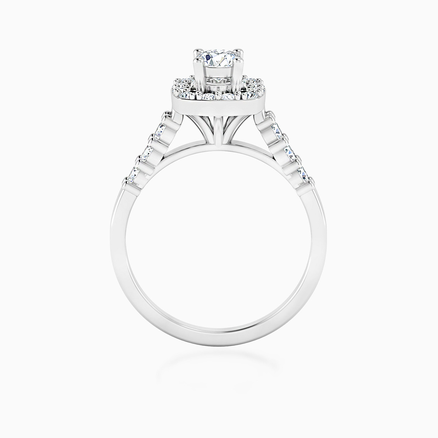 خاتم ذهب كوشن عيار 18 قيراط مزين بالألماس - 5 خاتم ذهب كوشن عيار 18 قيراط مزين بالألماس - 5