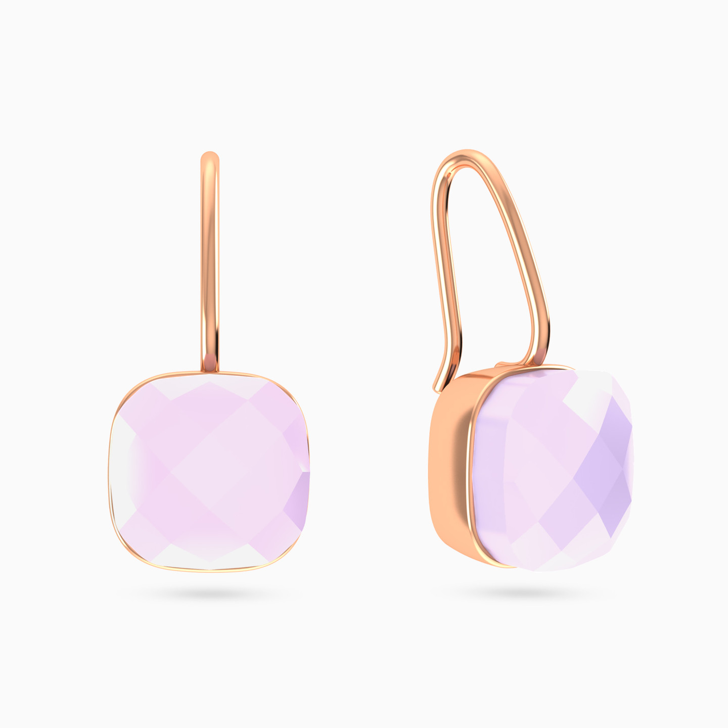 Pale Pink Stone Gold Plated Hoop Earrings Pale Pink Stone Gold Plated Hoop Earrings