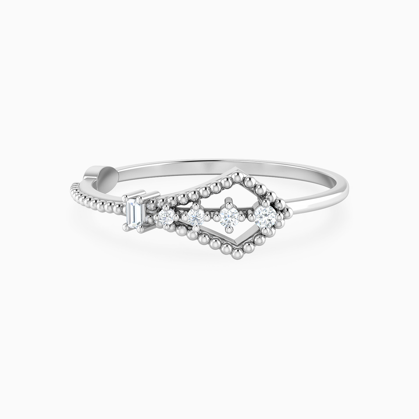 Beaded Shape Diamond Ring In 18K Gold Beaded Shape Diamond Ring In 18K Gold