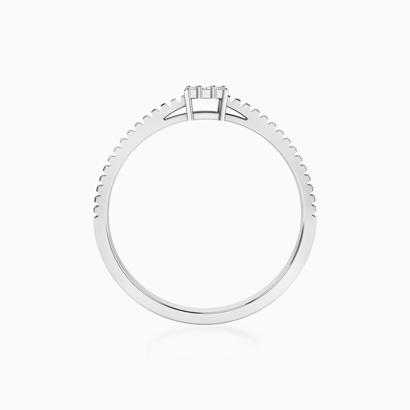 Rectangular Diamond Ring In 18K Gold - 3 Rectangular Diamond Ring In 18K Gold - 3