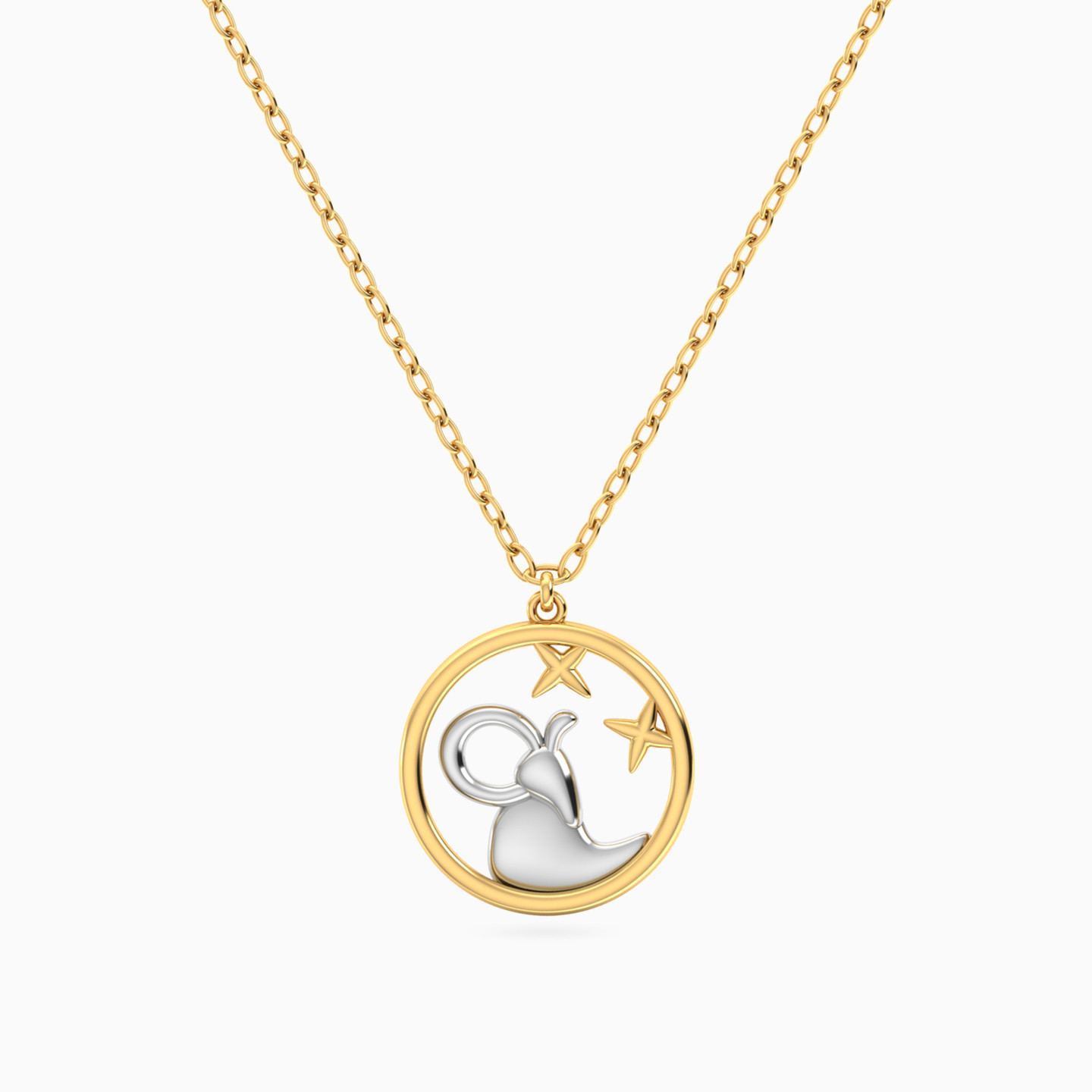 سلسلة شكل رمز برج الحمل ذهب عيار 14 قيراط سلسلة شكل رمز برج الحمل ذهب عيار 14 قيراط