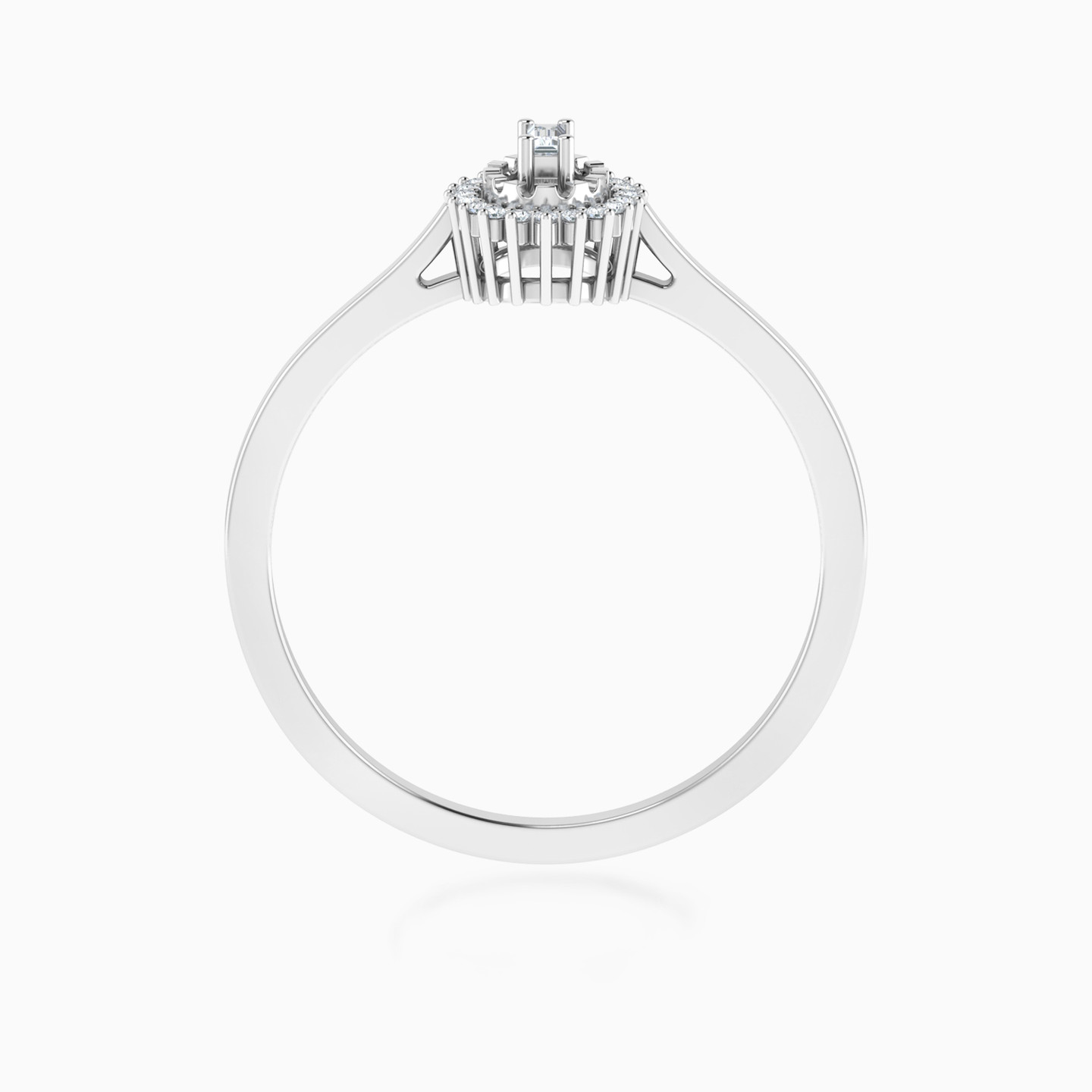 خاتم ذهب شكل بيضاوي عيار 18 قيراط مزين بالألماس - 4 خاتم ذهب شكل بيضاوي عيار 18 قيراط مزين بالألماس - 4