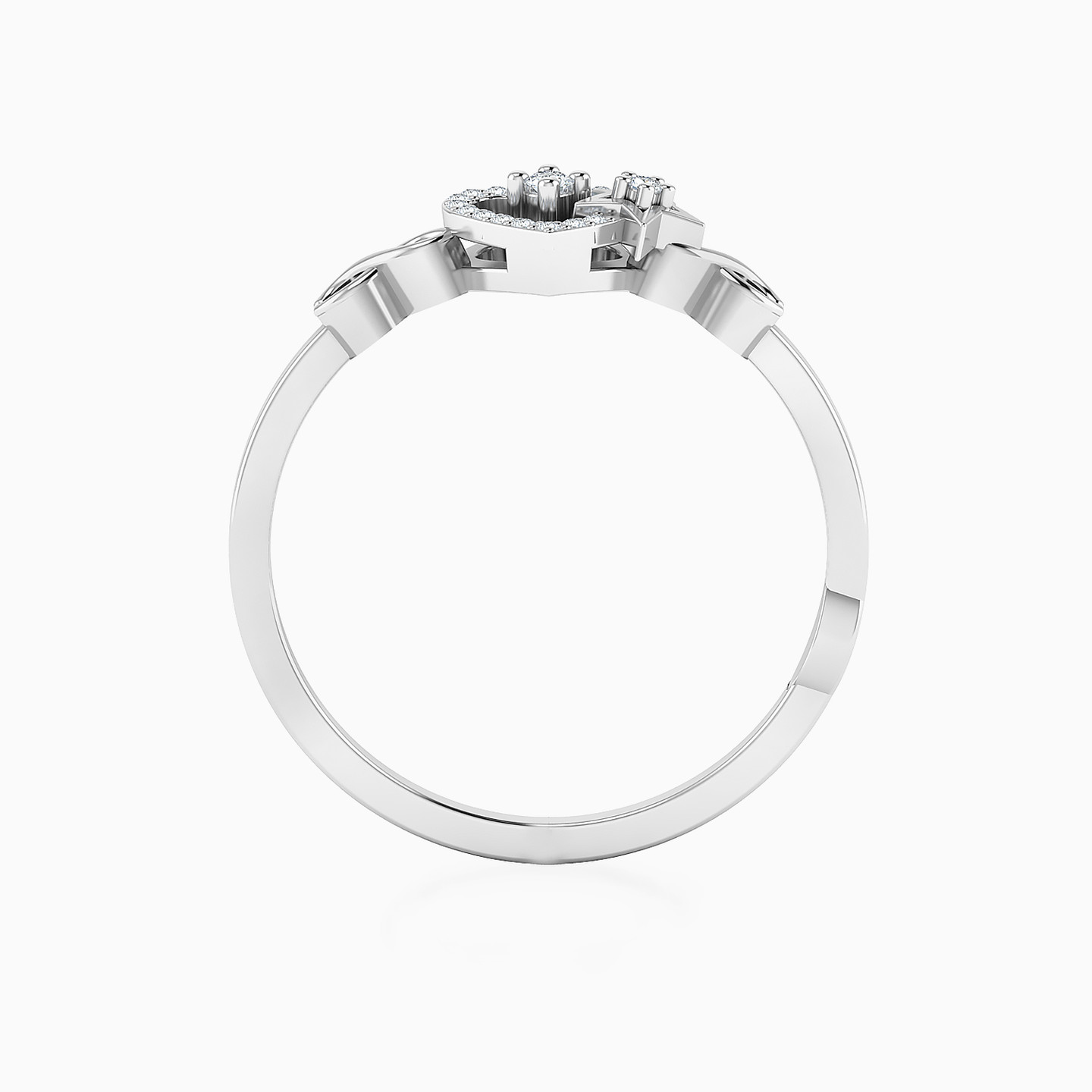 Heart & Star Shapes Diamond Ring In 18K Gold - 4 Heart & Star Shapes Diamond Ring In 18K Gold - 4