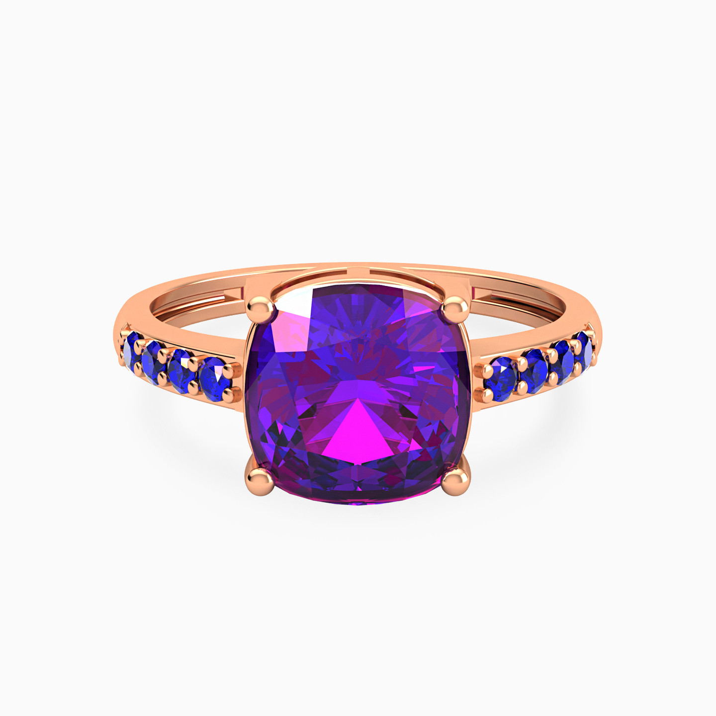 Cushion Colored Stones Gold Plated Ring Cushion Colored Stones Gold Plated Ring