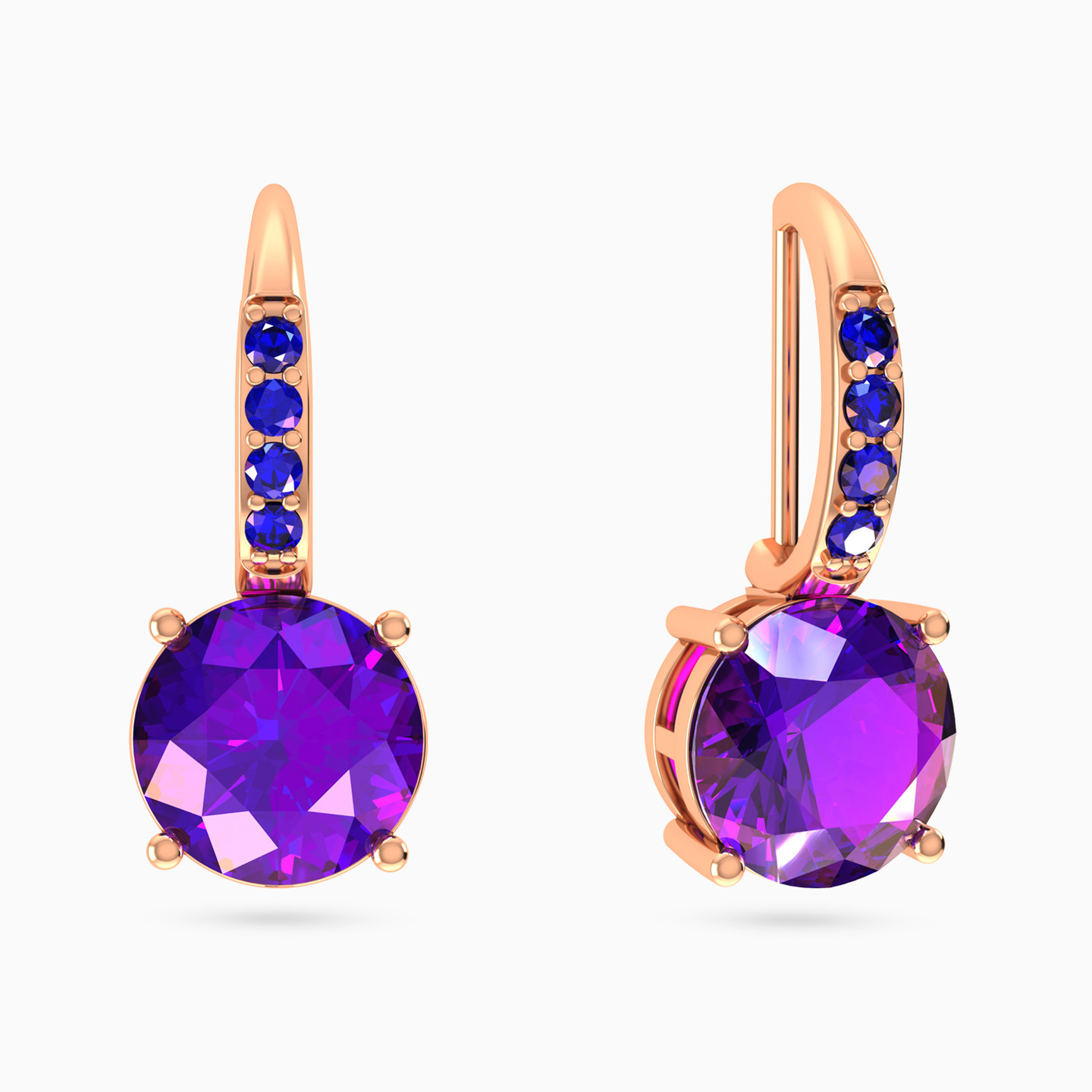 Round Colored Stone Gold Plated Hoop Earrings Round Colored Stone Gold Plated Hoop Earrings