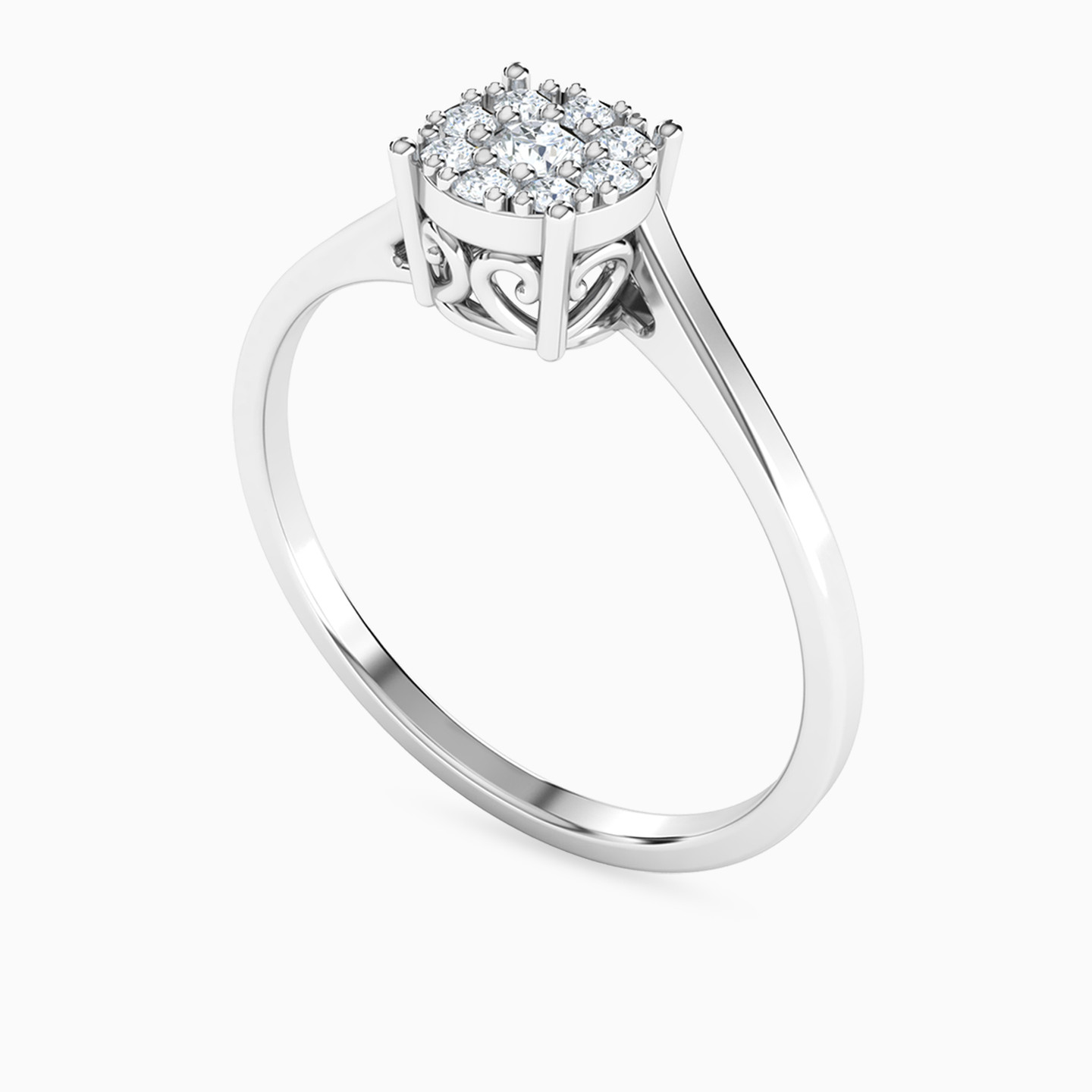 خاتم ذهب شكل دائري عيار 18 قيراط مزينة بالألماس - 2 خاتم ذهب شكل دائري عيار 18 قيراط مزينة بالألماس - 2