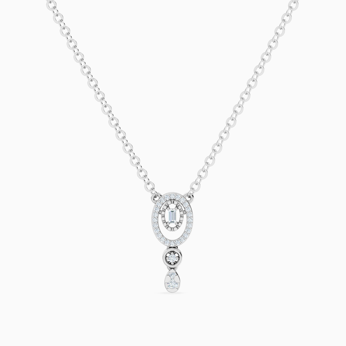 سلسلة شكل مرآة يدوية ذهب عيار 18 قيراط مزينة بالألماس سلسلة شكل مرآة يدوية ذهب عيار 18 قيراط مزينة بالألماس