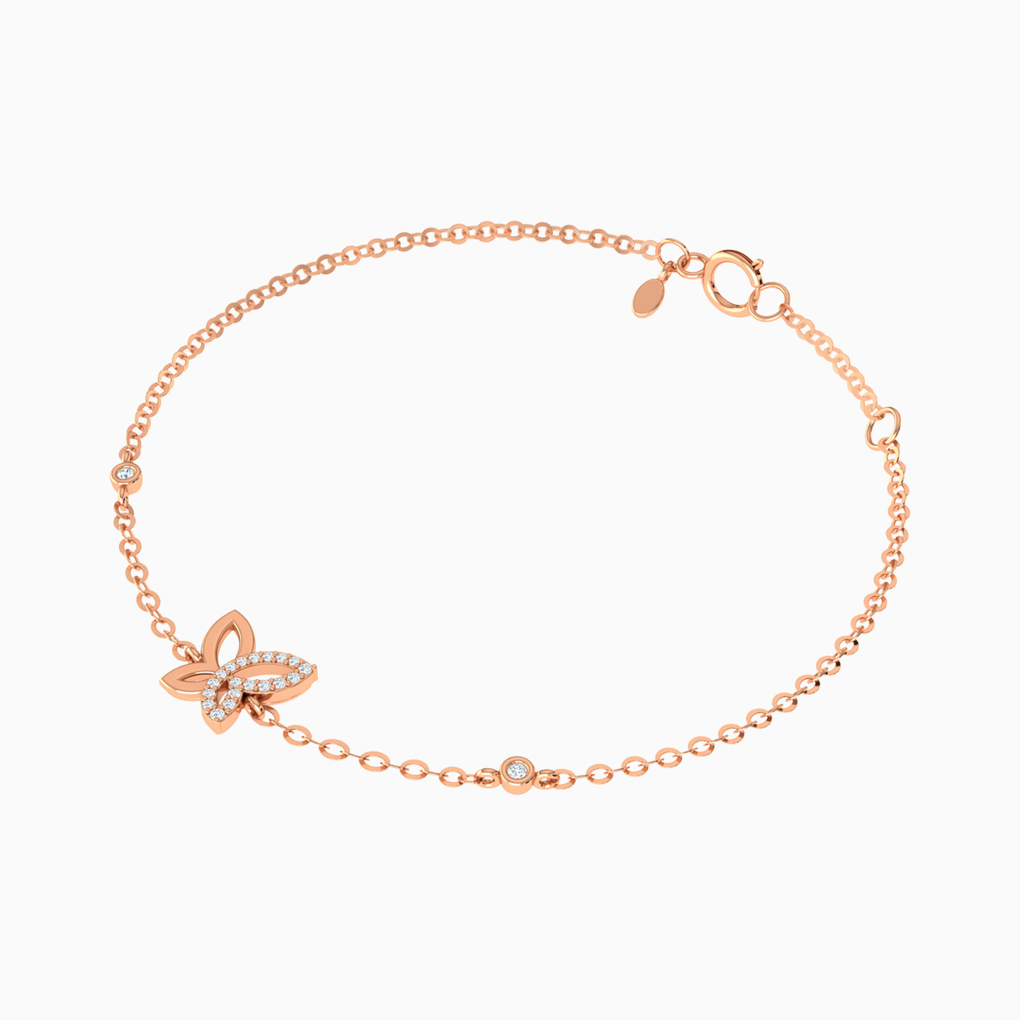 Butterfly Diamond Chain Bracelet In 18K Gold - 3 Butterfly Diamond Chain Bracelet In 18K Gold - 3