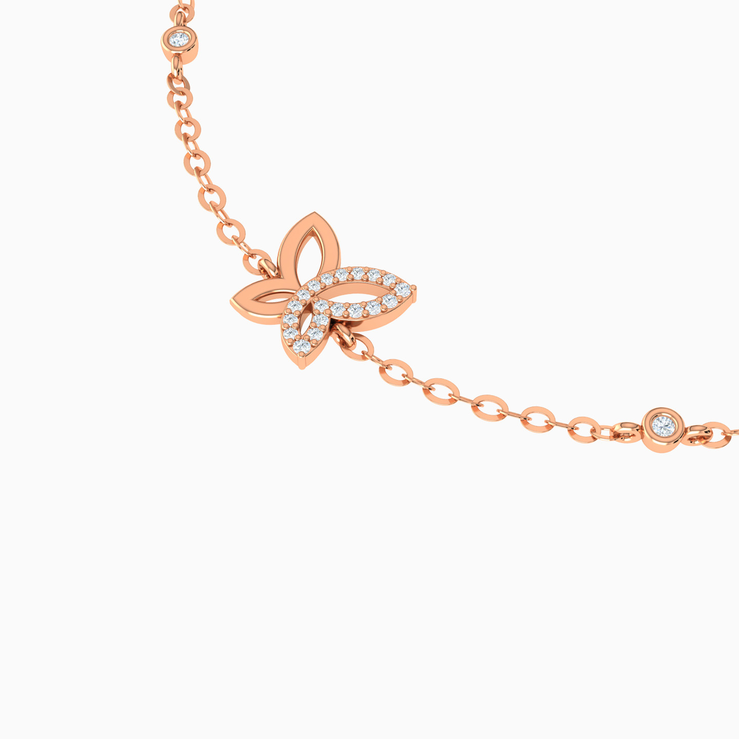 Butterfly Diamond Chain Bracelet In 18K Gold - 4 Butterfly Diamond Chain Bracelet In 18K Gold - 4