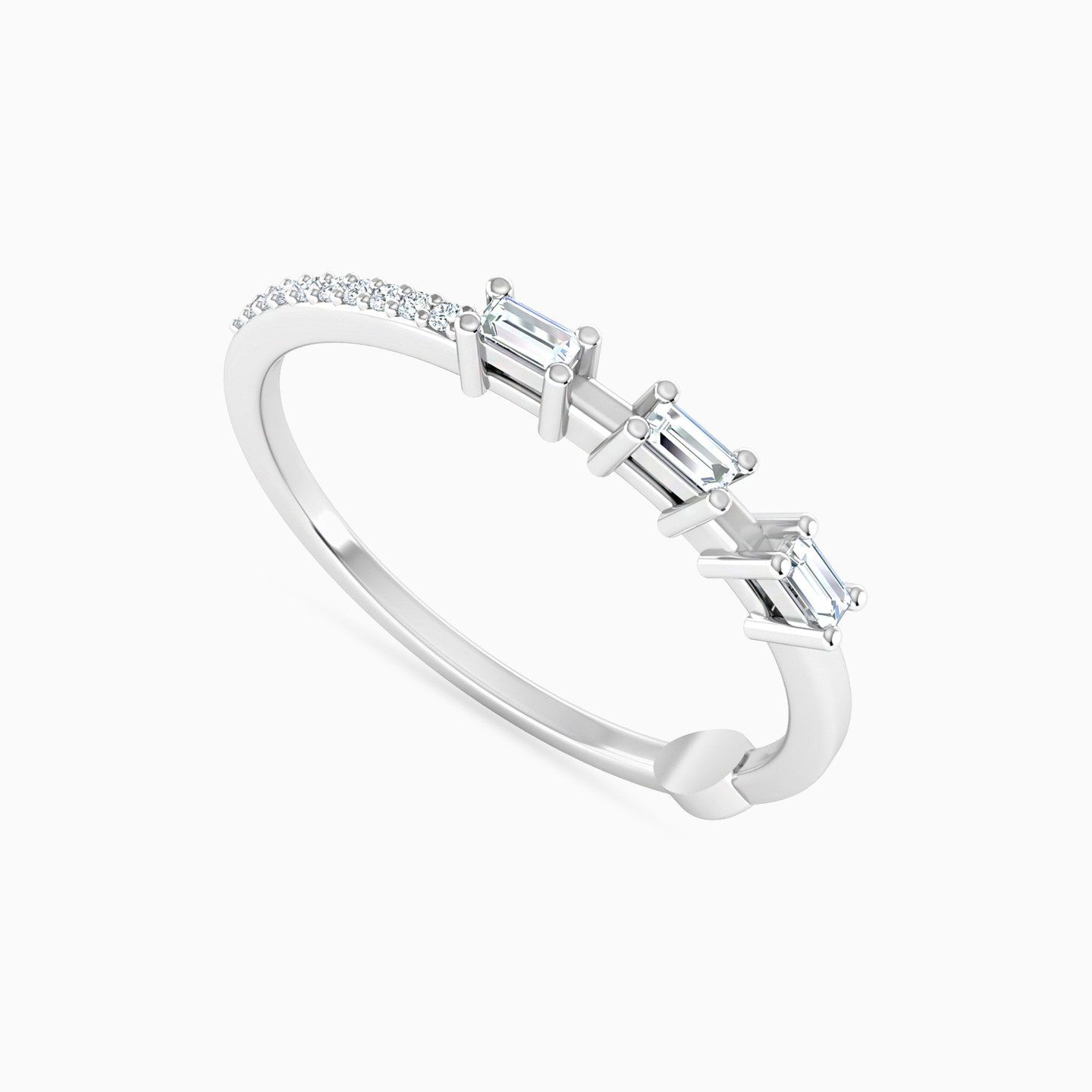 Baguette Diamond Pave Ring in 18K Gold - 3 Baguette Diamond Pave Ring in 18K Gold - 3