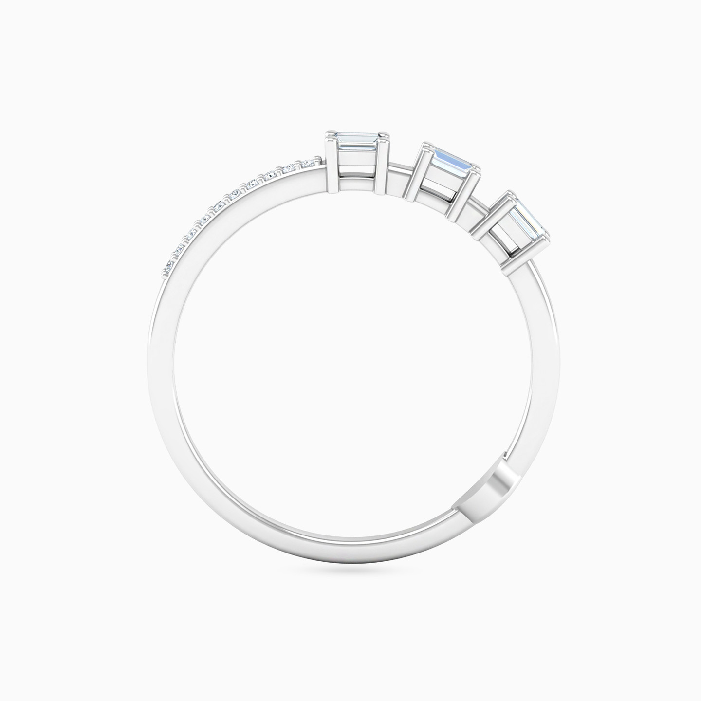 Baguette Diamond Pave Ring in 18K Gold - 4 Baguette Diamond Pave Ring in 18K Gold - 4