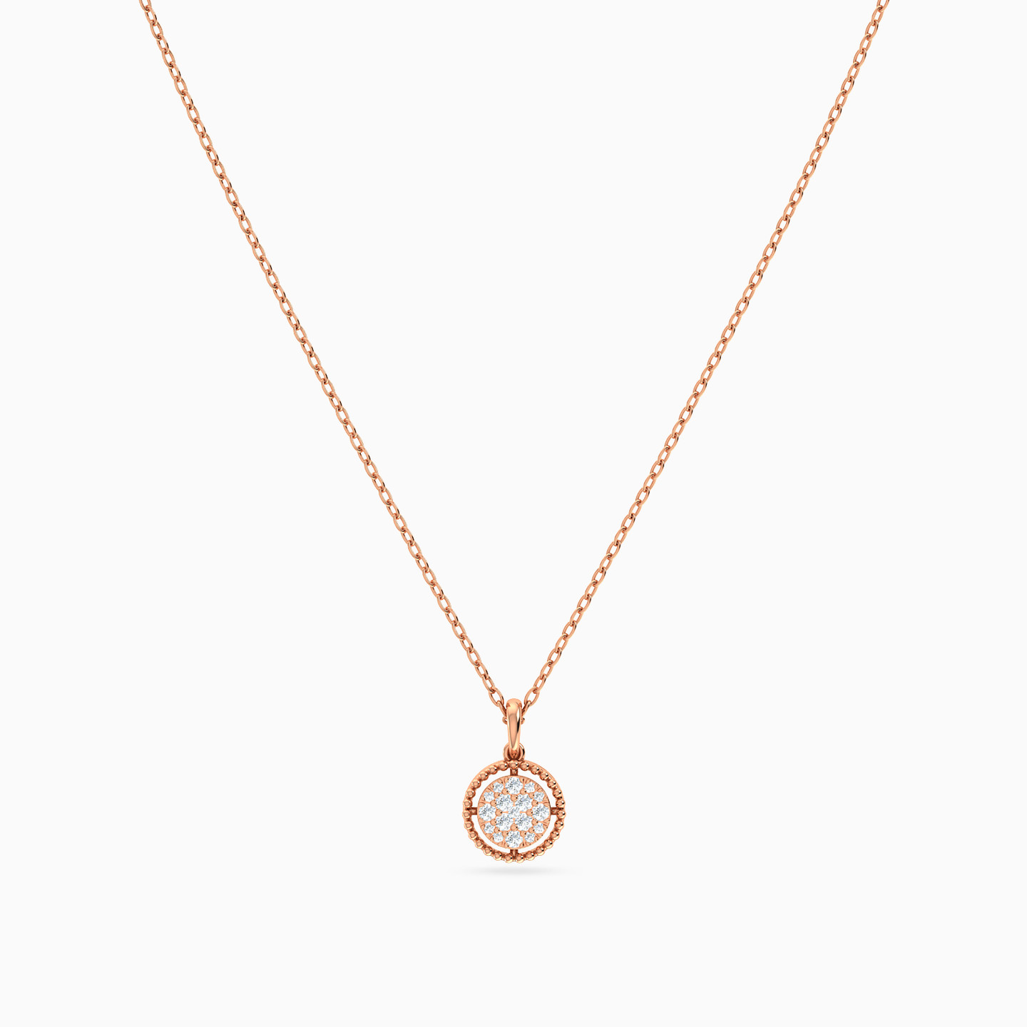 سلسلة شكل دائرة ذهب عيار 18 قيراط مزينة بالألماس - 3 سلسلة شكل دائرة ذهب عيار 18 قيراط مزينة بالألماس - 3