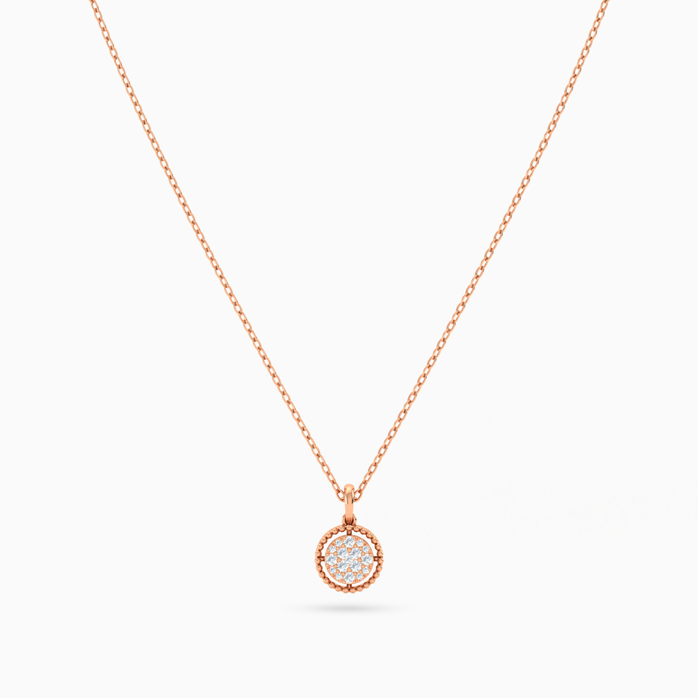 سلسلة شكل دائرة ذهب عيار 18 قيراط مزينة بالألماس - 4 سلسلة شكل دائرة ذهب عيار 18 قيراط مزينة بالألماس - 4