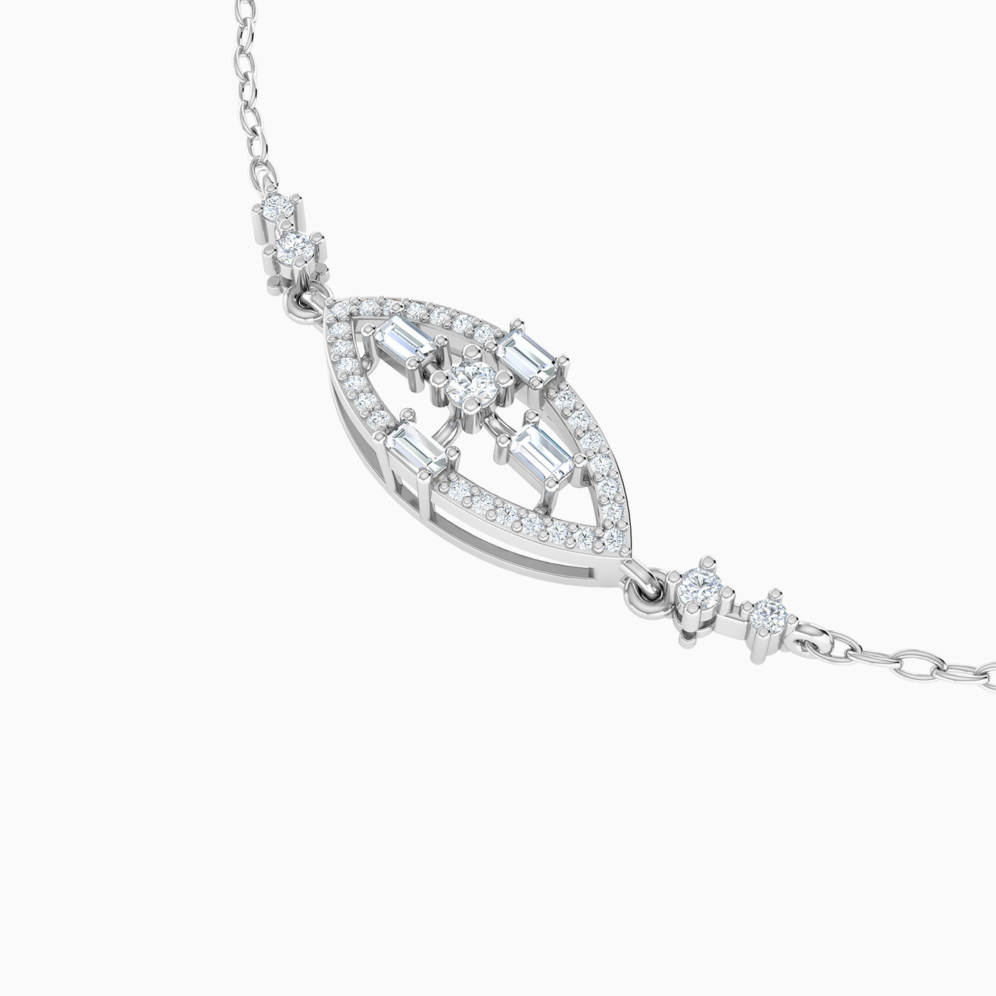 Marquise Pav�� Diamond Chain Bracelet in 18K Gold - 3 Marquise Pav�� Diamond Chain Bracelet in 18K Gold - 3