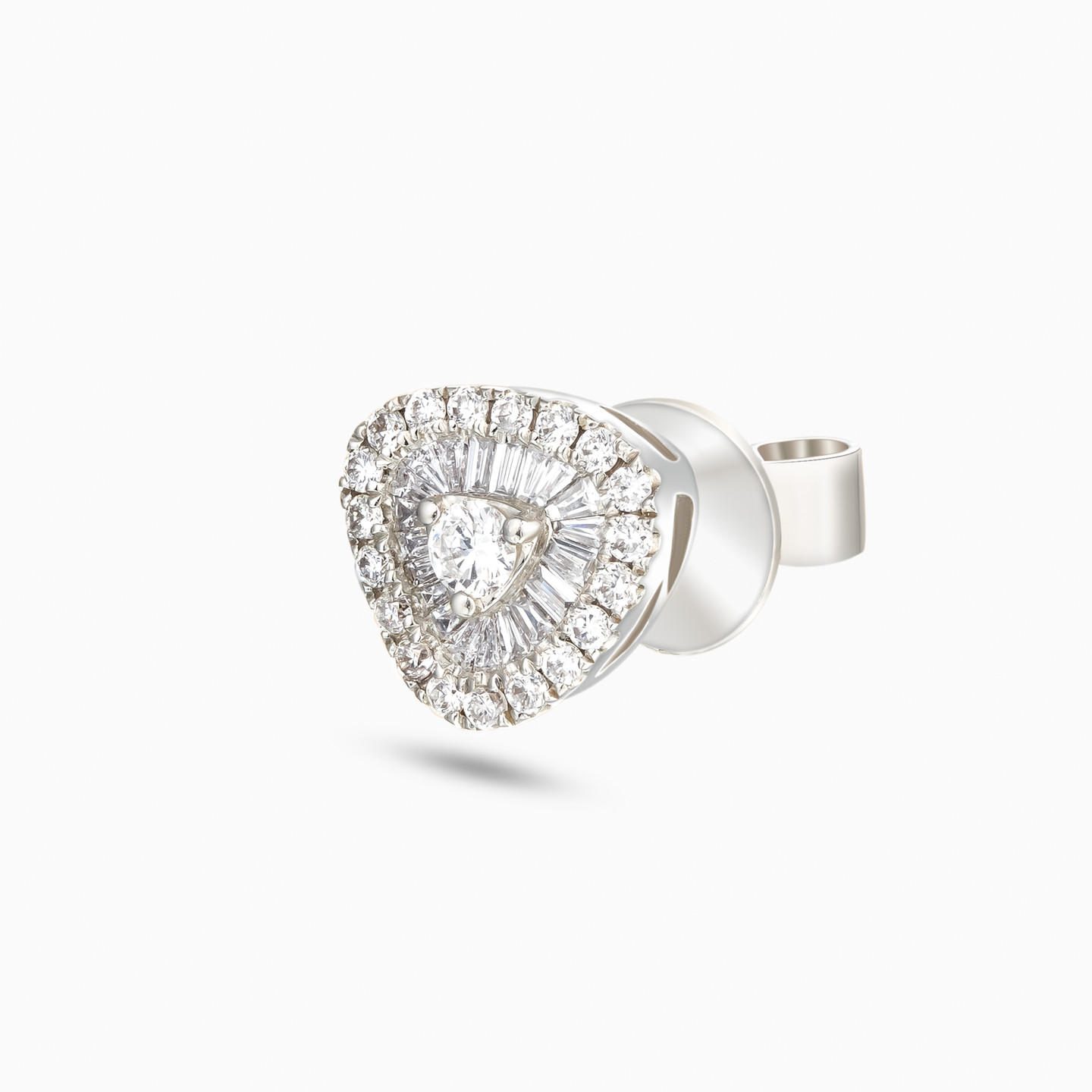 Rounded Triangle Cluster Diamond Stud Earrings In 18K Gold - 4 Rounded Triangle Cluster Diamond Stud Earrings In 18K Gold - 4
