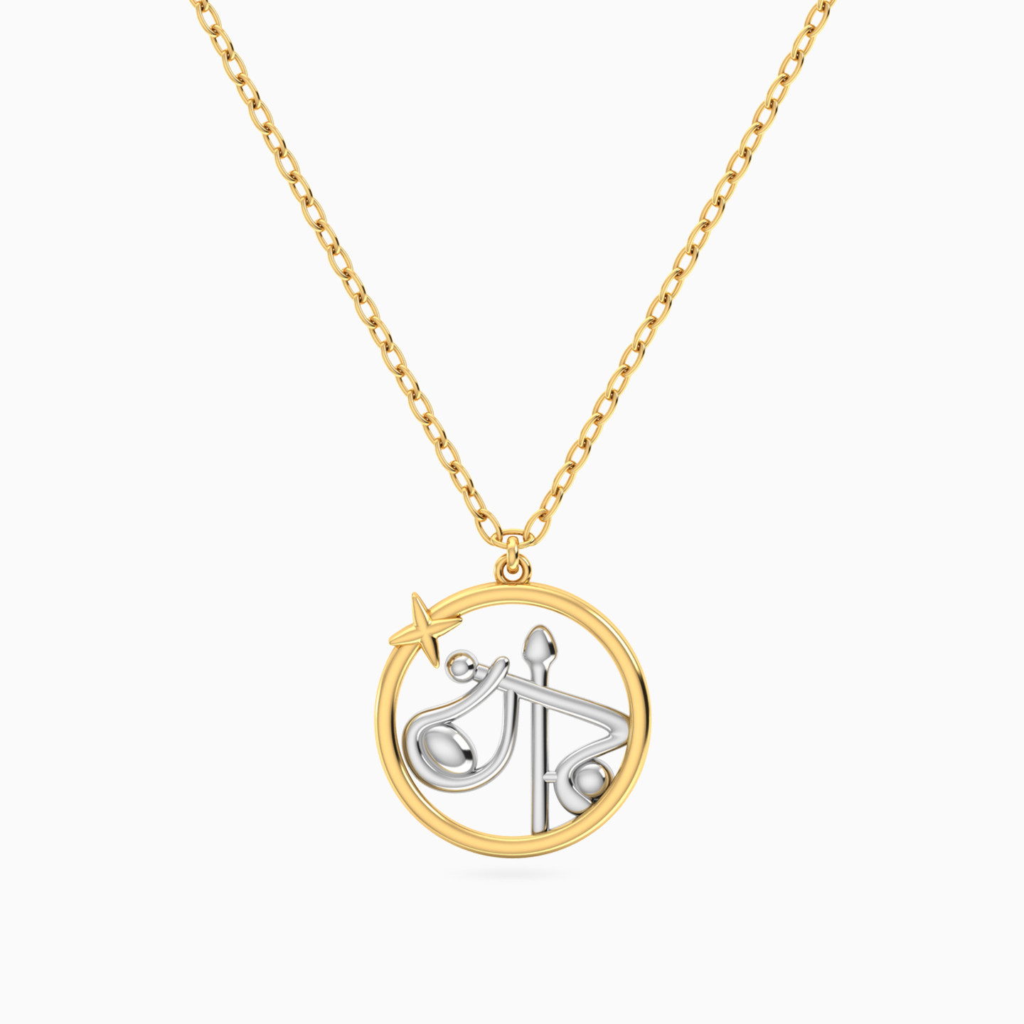 Libra Symbol Necklace In 14K Gold Libra Symbol Necklace In 14K Gold