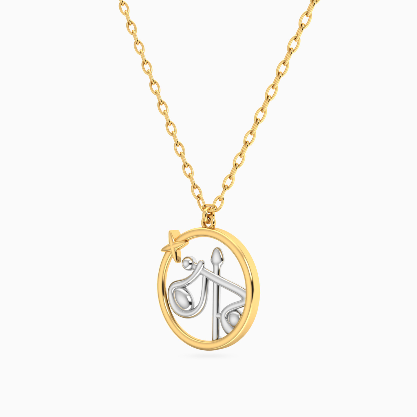 Libra Symbol Necklace In 14K Gold - 2 Libra Symbol Necklace In 14K Gold - 2
